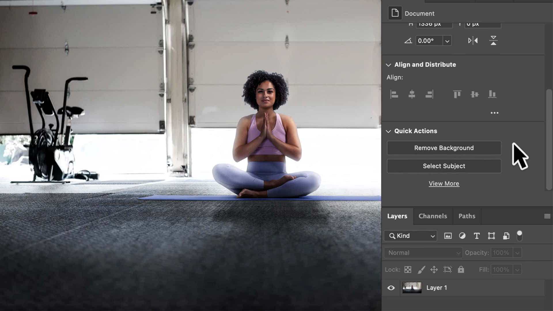 Photoshop Girl, lavender yoga attire, blue mat, Full HD Desktop Wallpaper