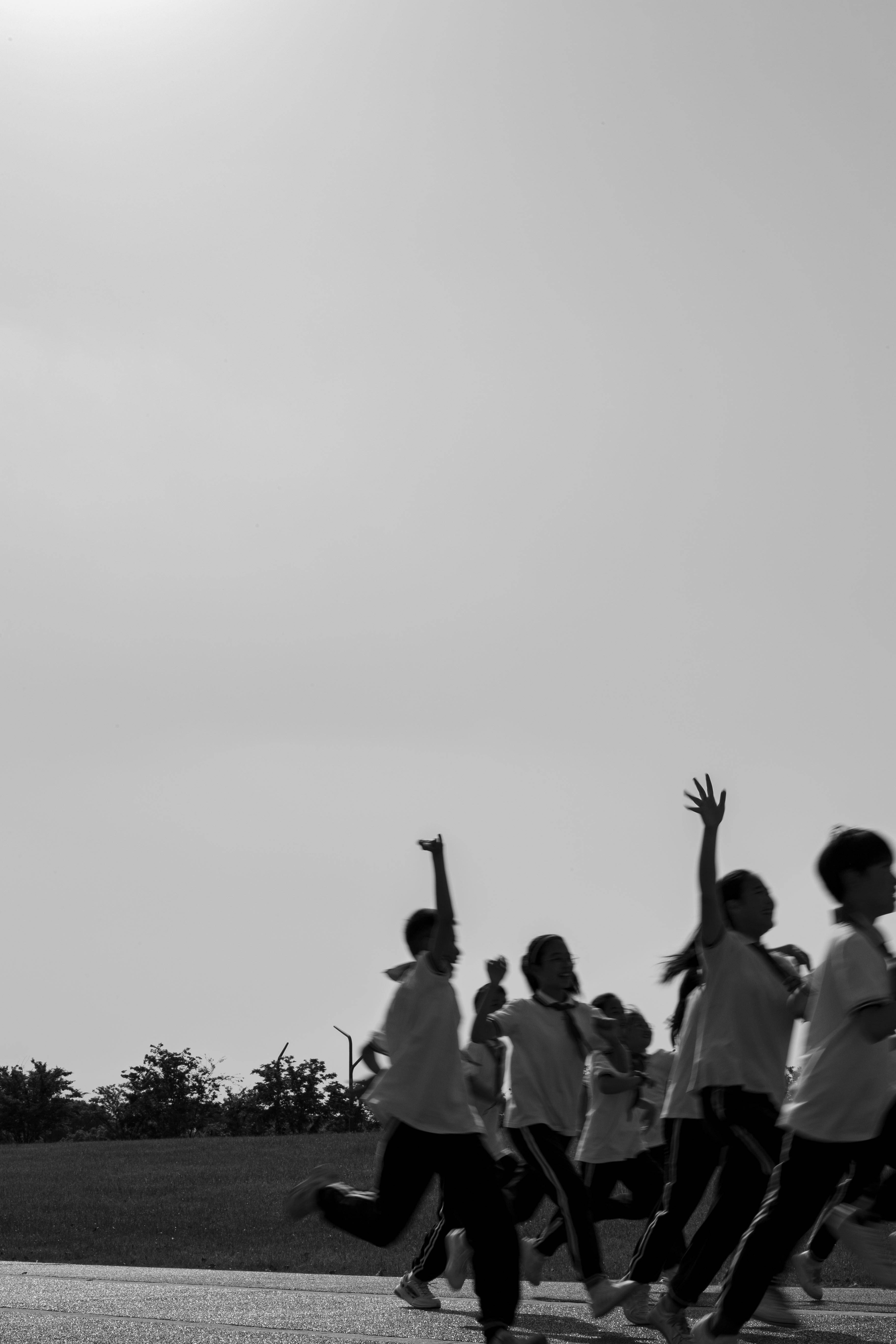 Physical Education, paved path, vast bright sky, 5K Phone Wallpaper