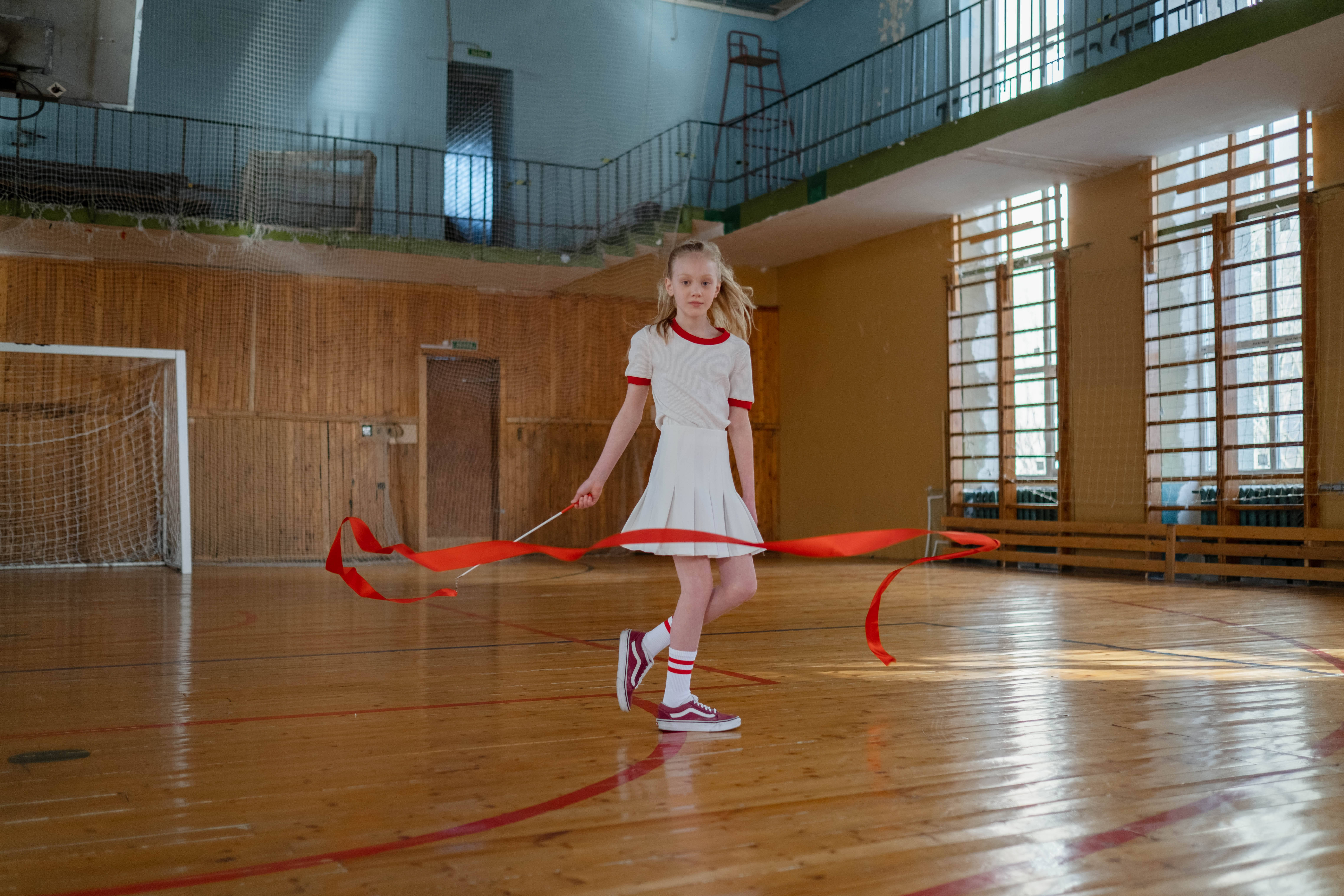 Physical Education, gymnastics, white uniform, 5K Desktop Wallpaper