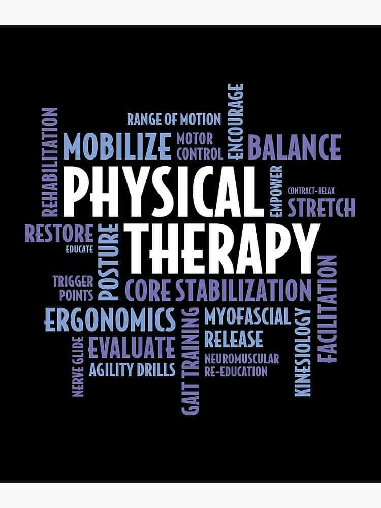 PHYSICAL THERAPY, black background, white letters, SD Phone Wallpaper