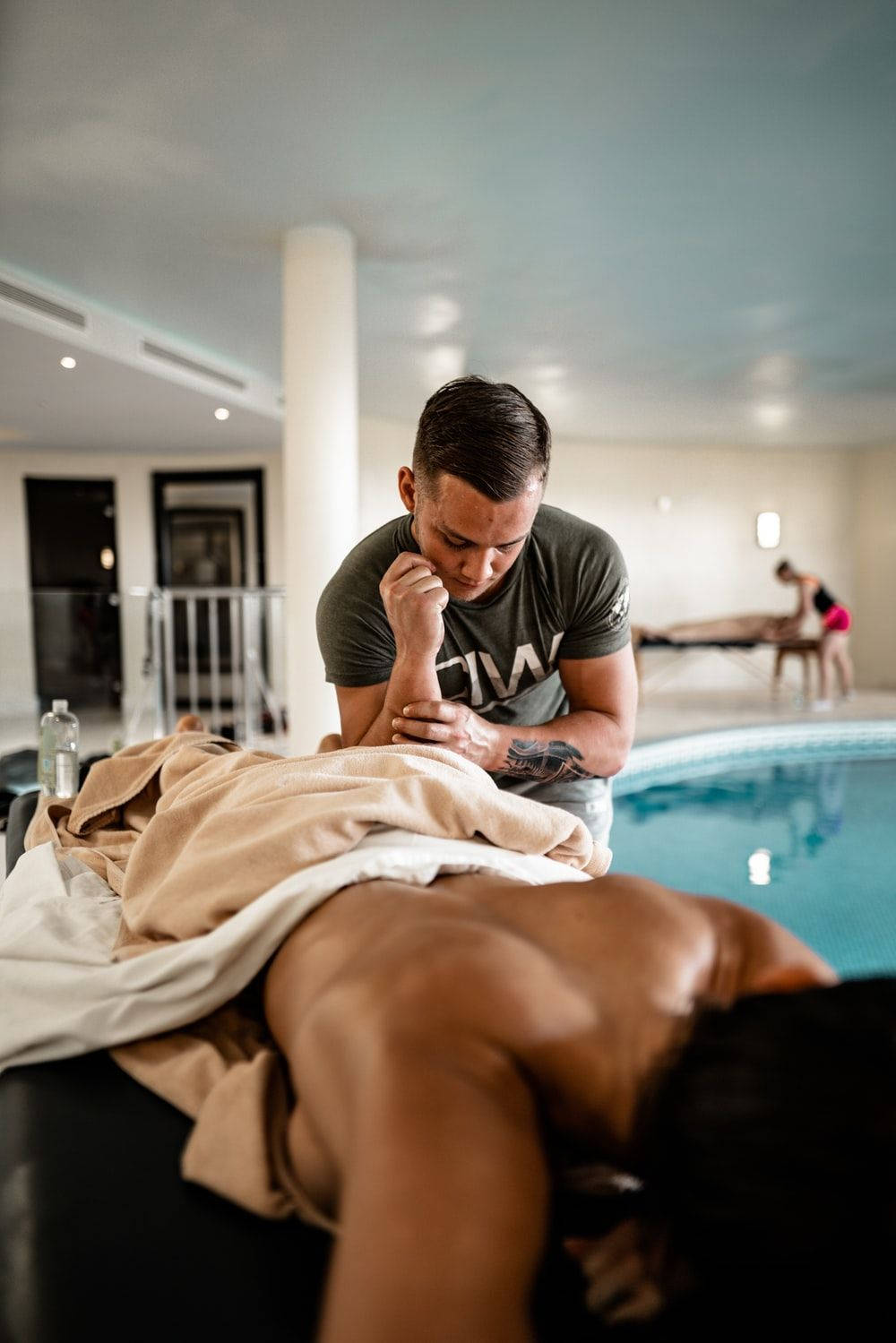 deep tissue massage, indoor pool, soft ambient lighting, HD Phone Wallpaper