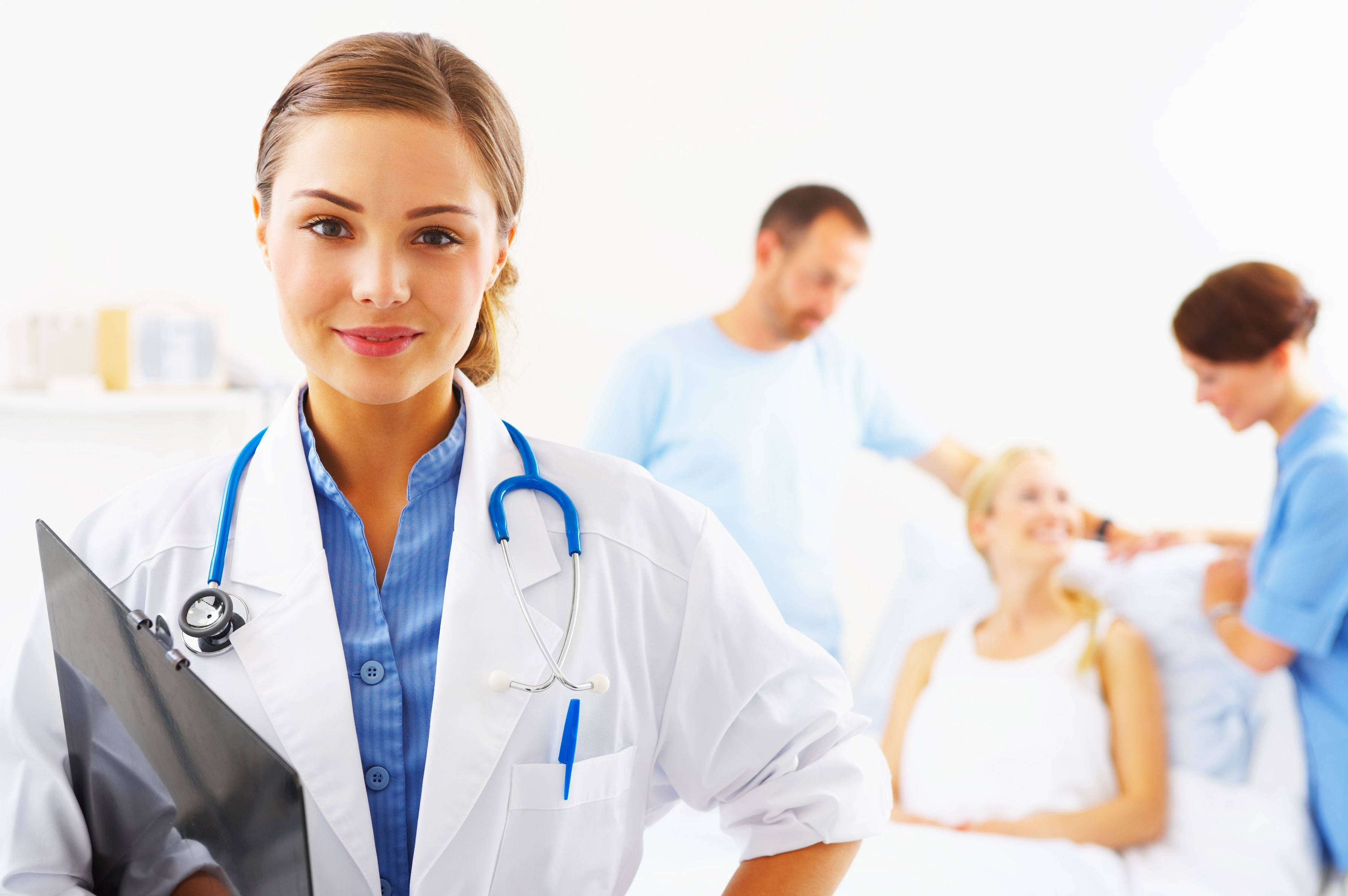 Physician, laboratory gown, white coat, 2K Desktop Wallpaper
