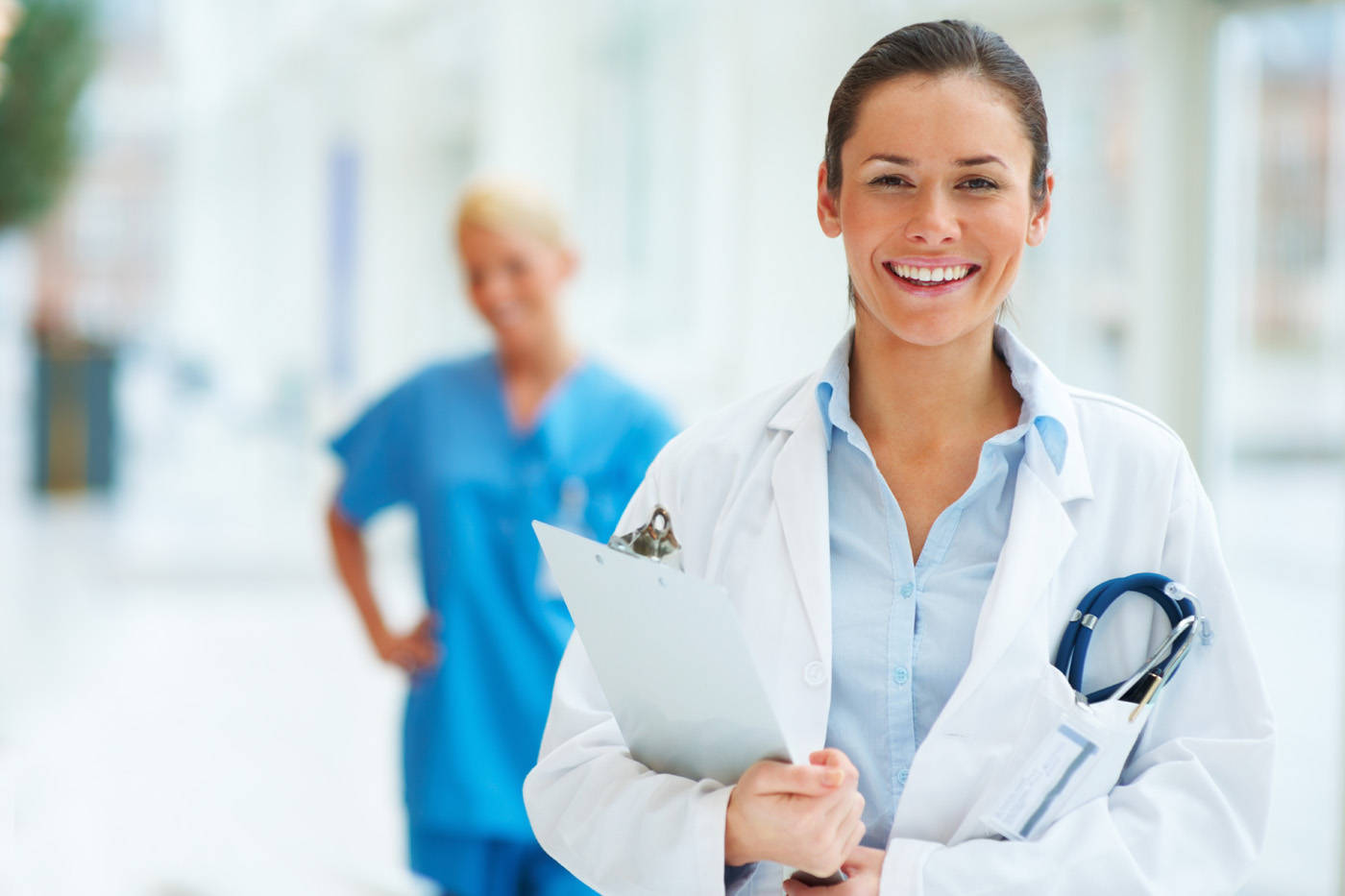 Physician, patient, white coat, HD Desktop Wallpaper