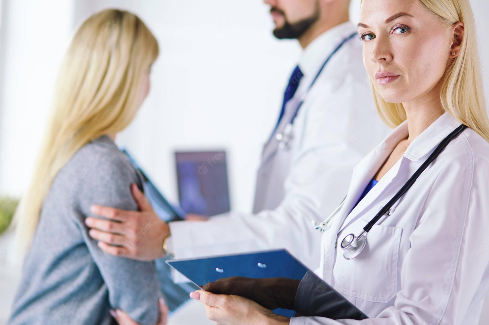 Physician, white coat, clipboard, Full HD Desktop Wallpaper