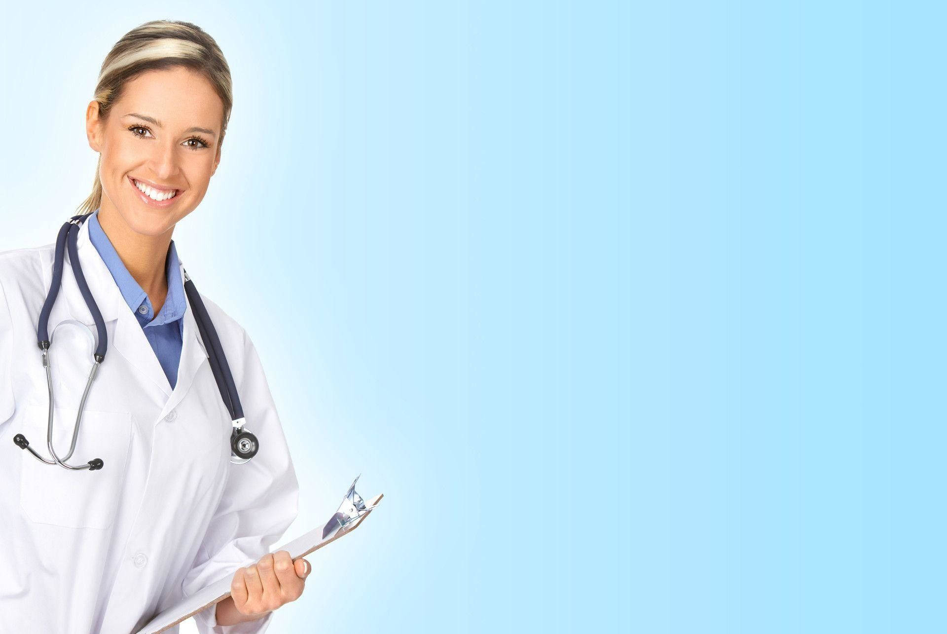 Physician, white coat, clipboard, Full HD Desktop Wallpaper