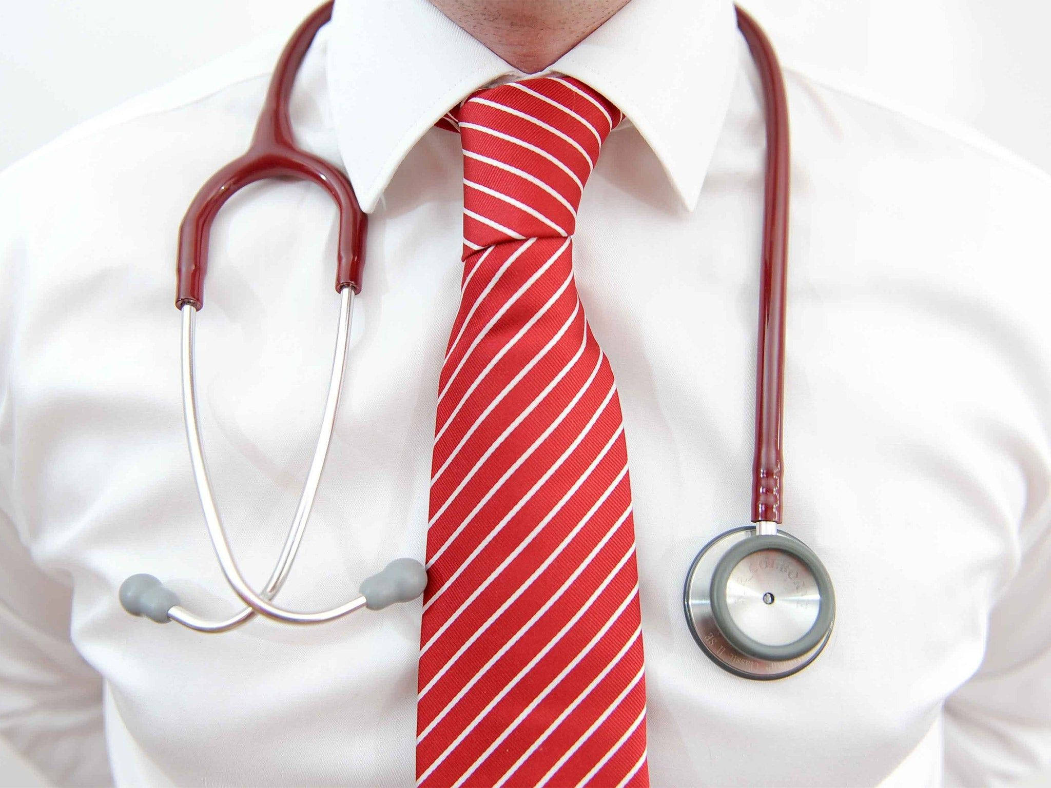 white shirt, red striped tie, stethoscope, Full HD Desktop Wallpaper