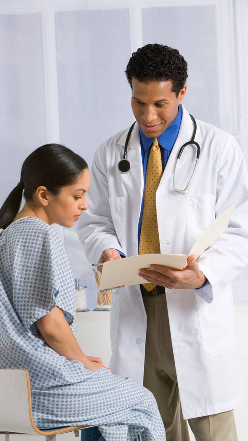 Physician, white coat, medical records, HD Phone Wallpaper