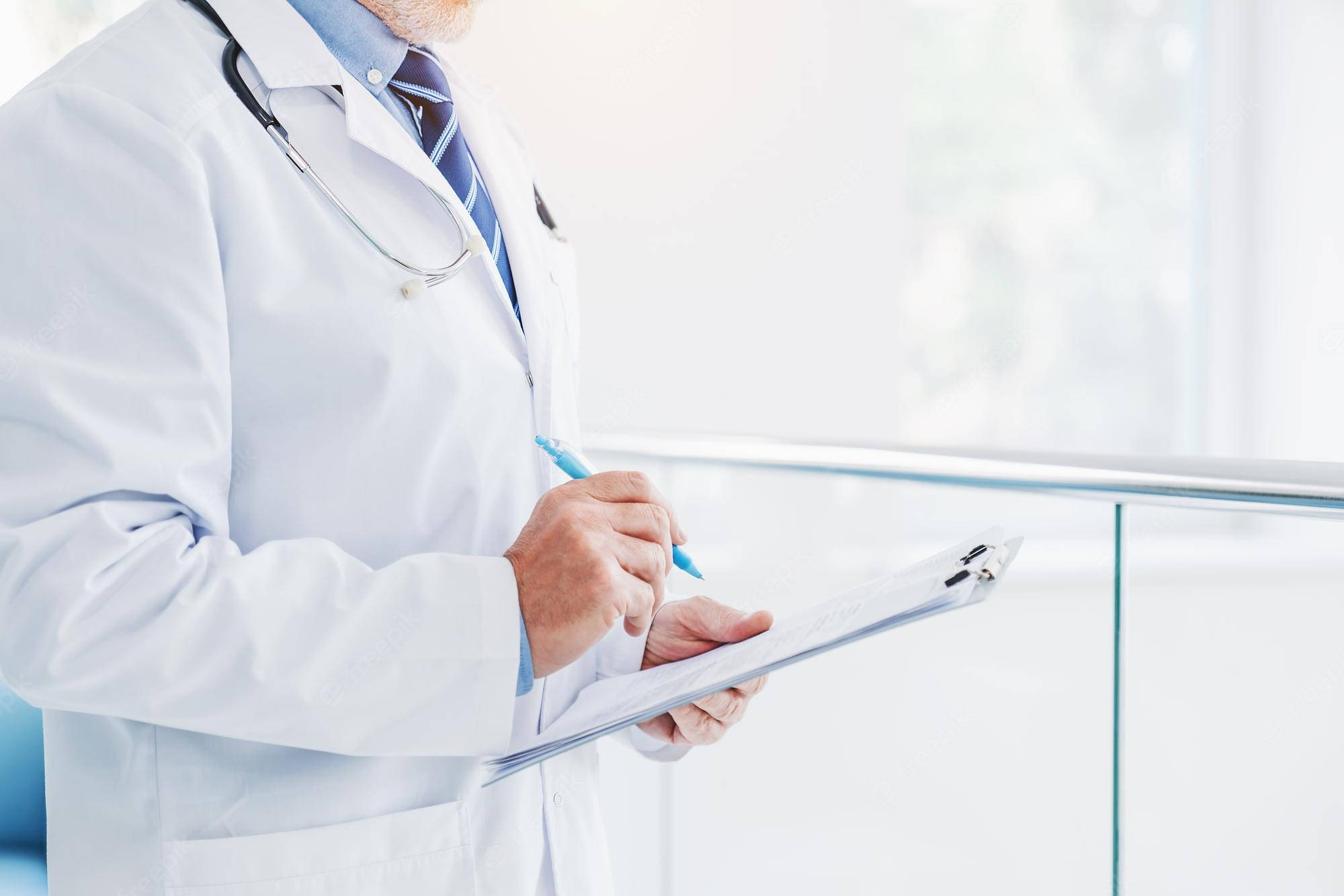 Physician, white coat, clipboard, Full HD Desktop Wallpaper