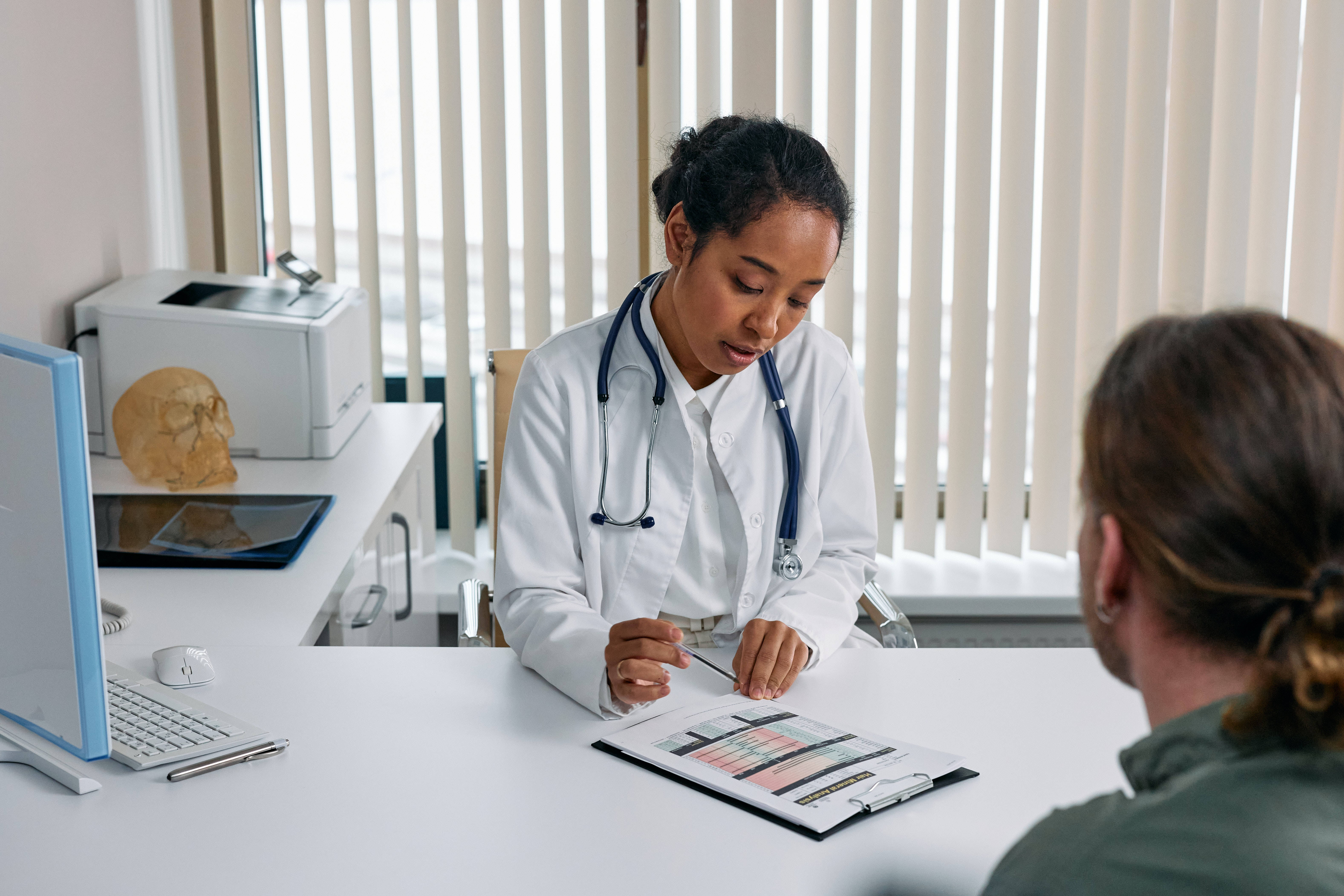 Physician, white coat, medical charts, 5K Desktop Wallpaper