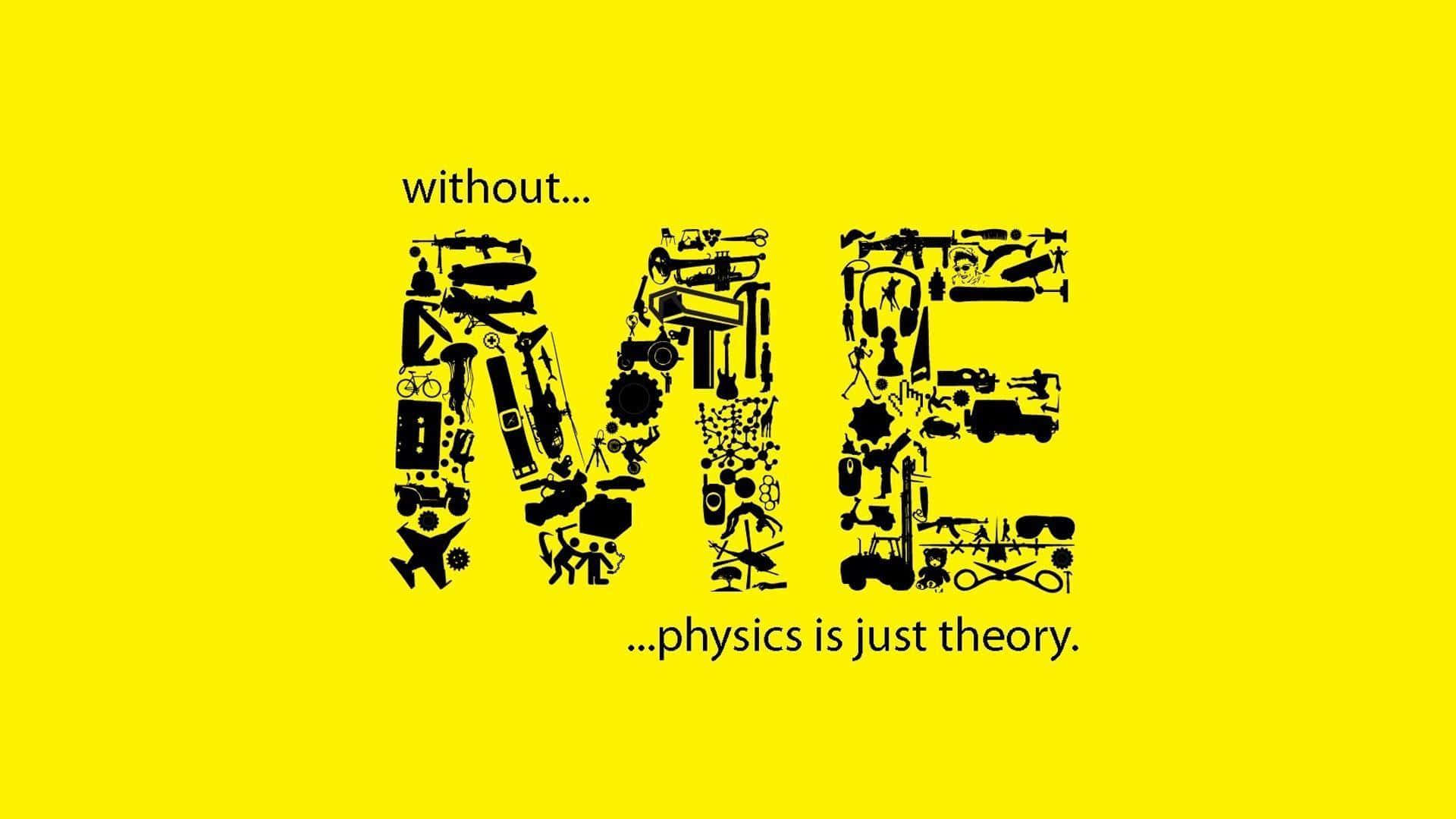 ME, physics icons, black letters, Full HD Desktop Wallpaper
