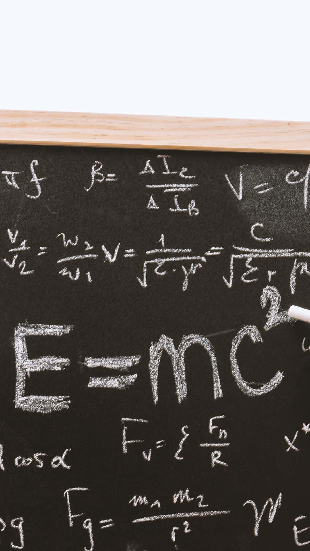 black chalkboard, white chalk, E equals mc squared, Full HD Phone Wallpaper