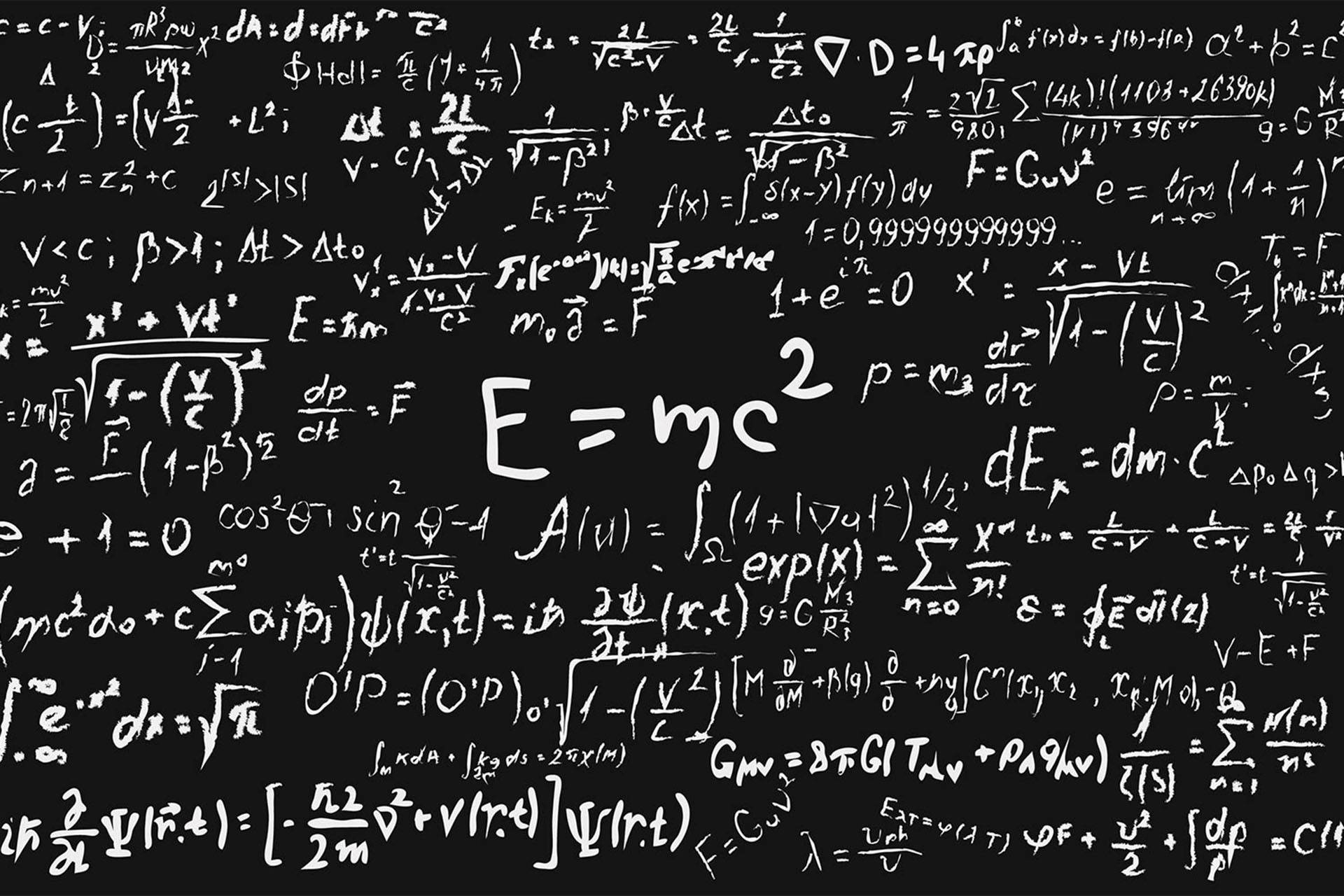 blackboard, glowing white, mathematical equations, Full HD Desktop Wallpaper