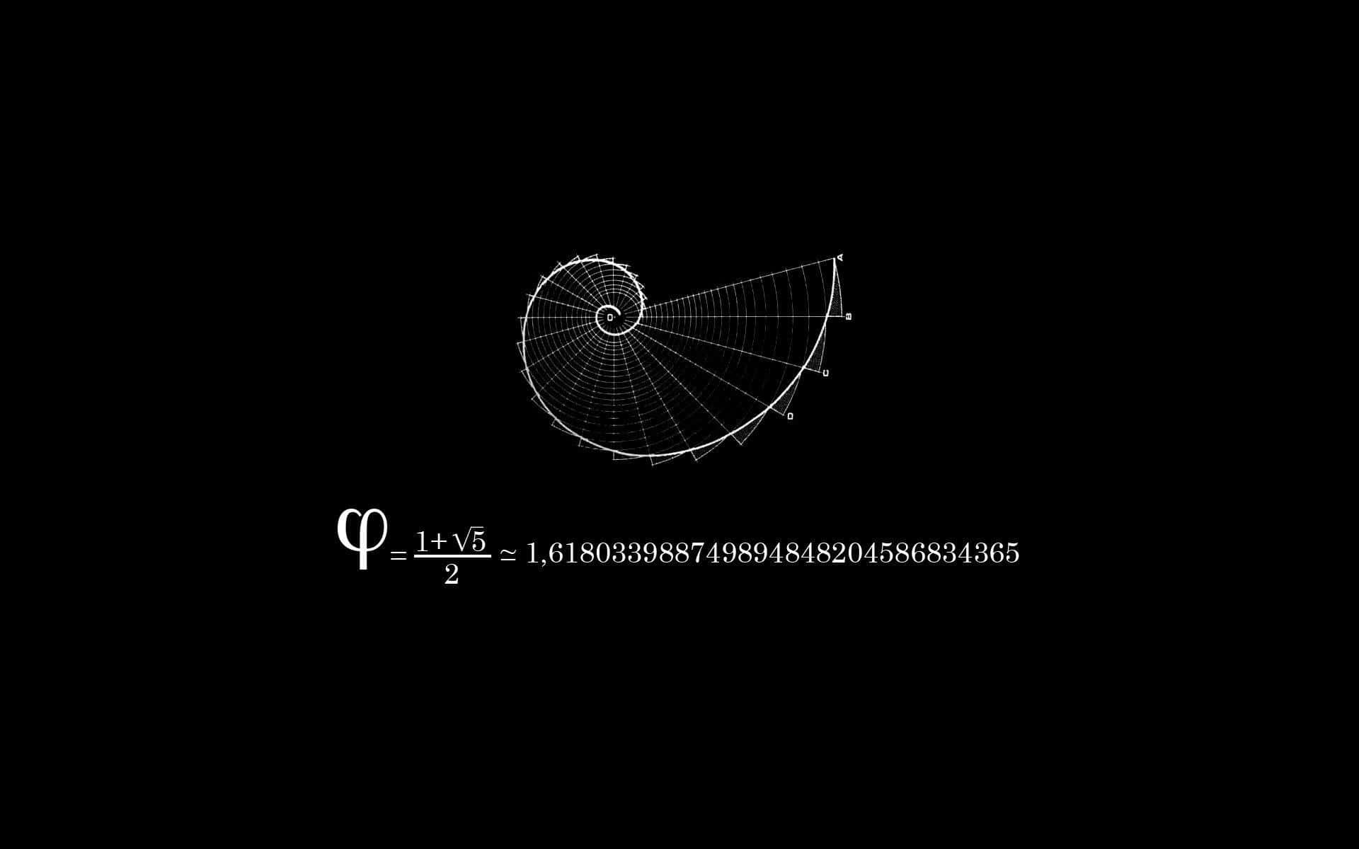 Fibonacci sequence, golden ratio formula, geometric spiral, Full HD Desktop Wallpaper
