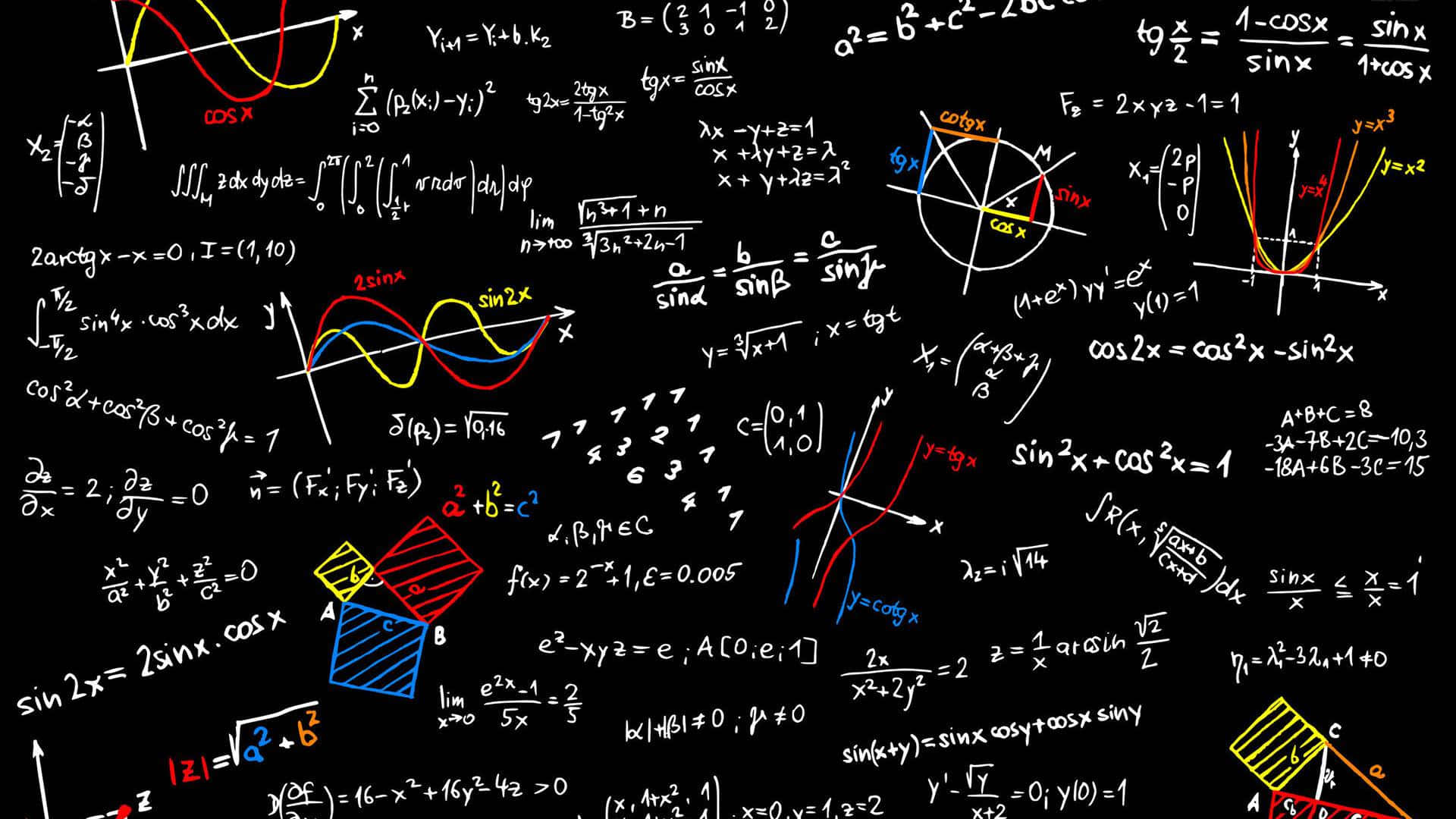 blackboard, red, yellow, Full HD Desktop Wallpaper