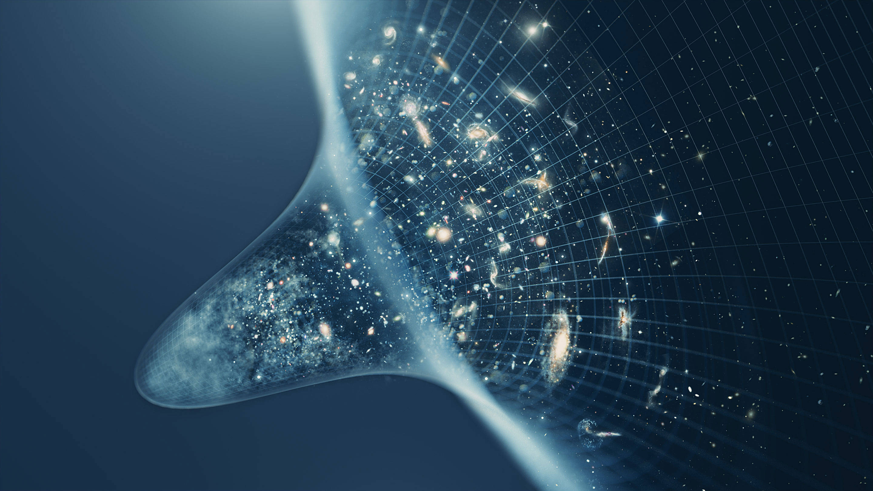 cosmic funnel, galaxies, stars, 2K Desktop Wallpaper