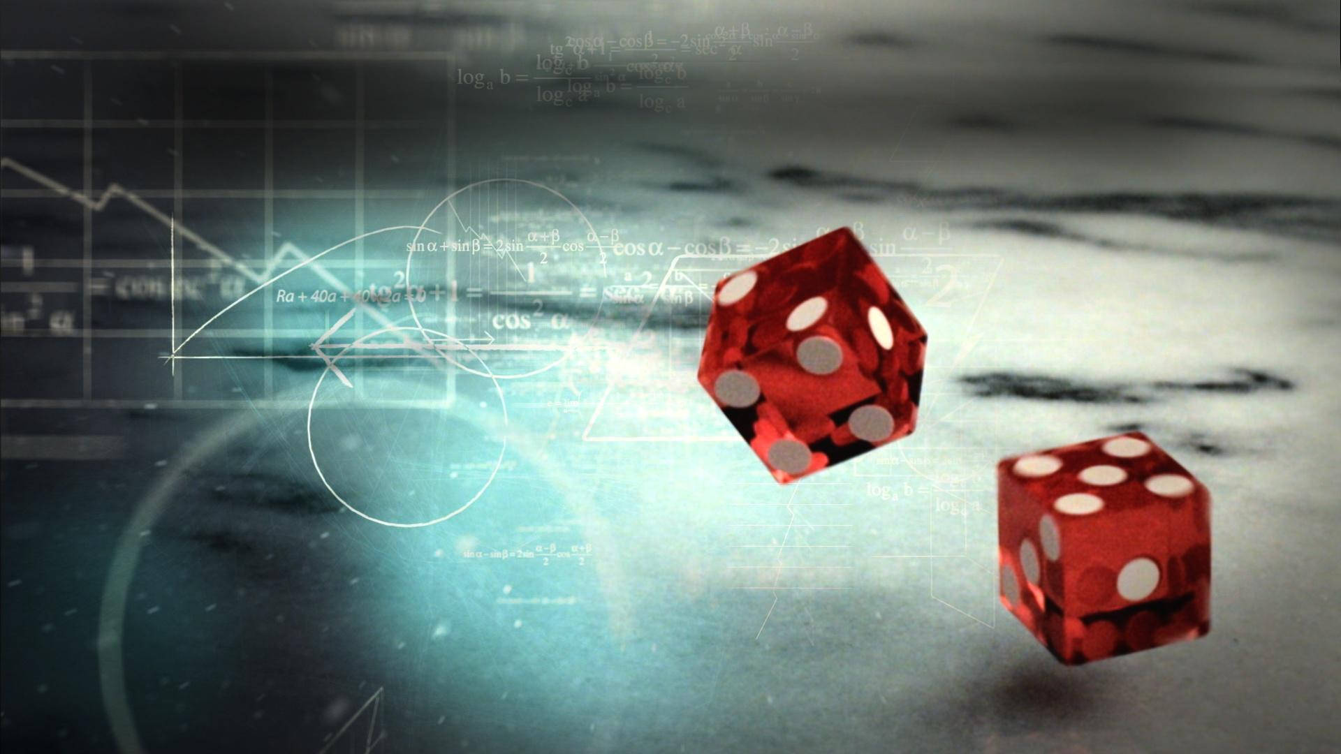 theoretical physics, red die, glowing red dice, Full HD Desktop Wallpaper