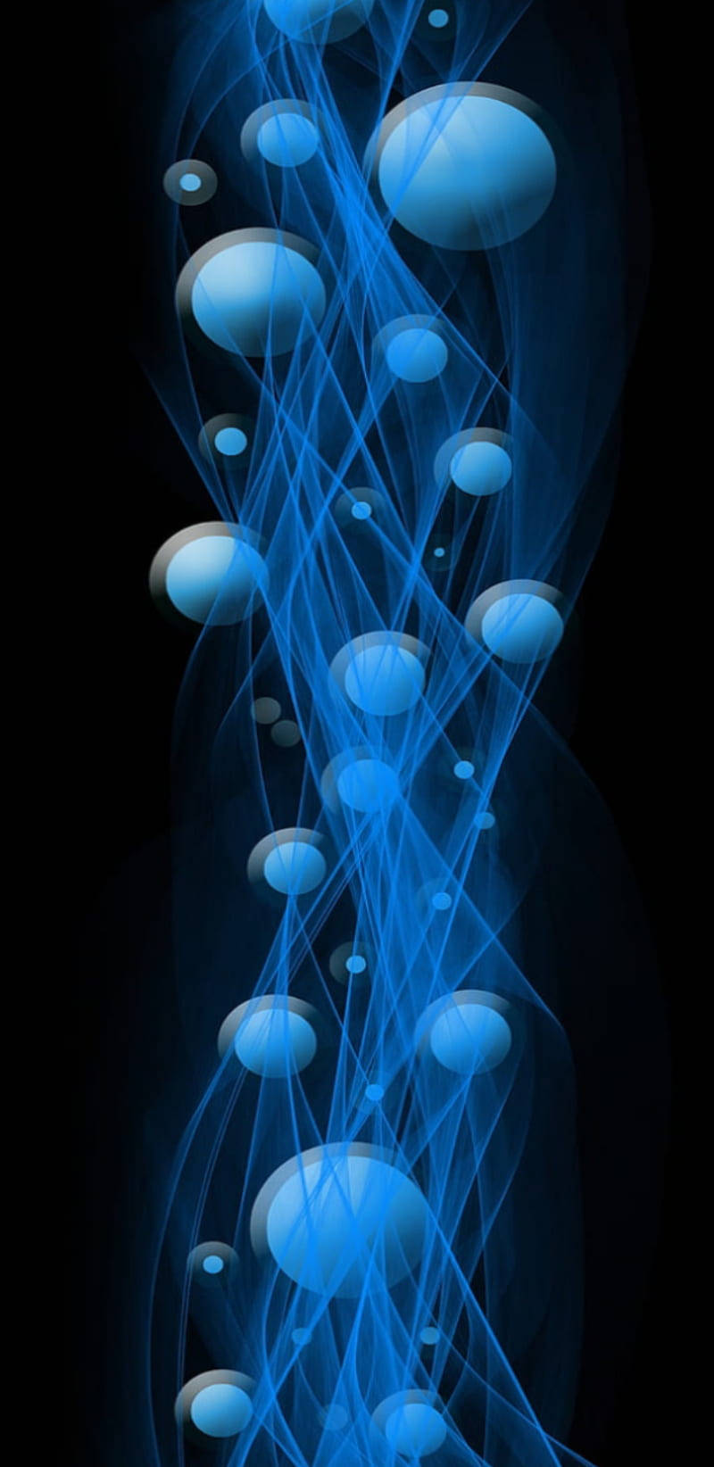 theoretical physics, blue molecules, glowing blue orbs, HD Phone Wallpaper