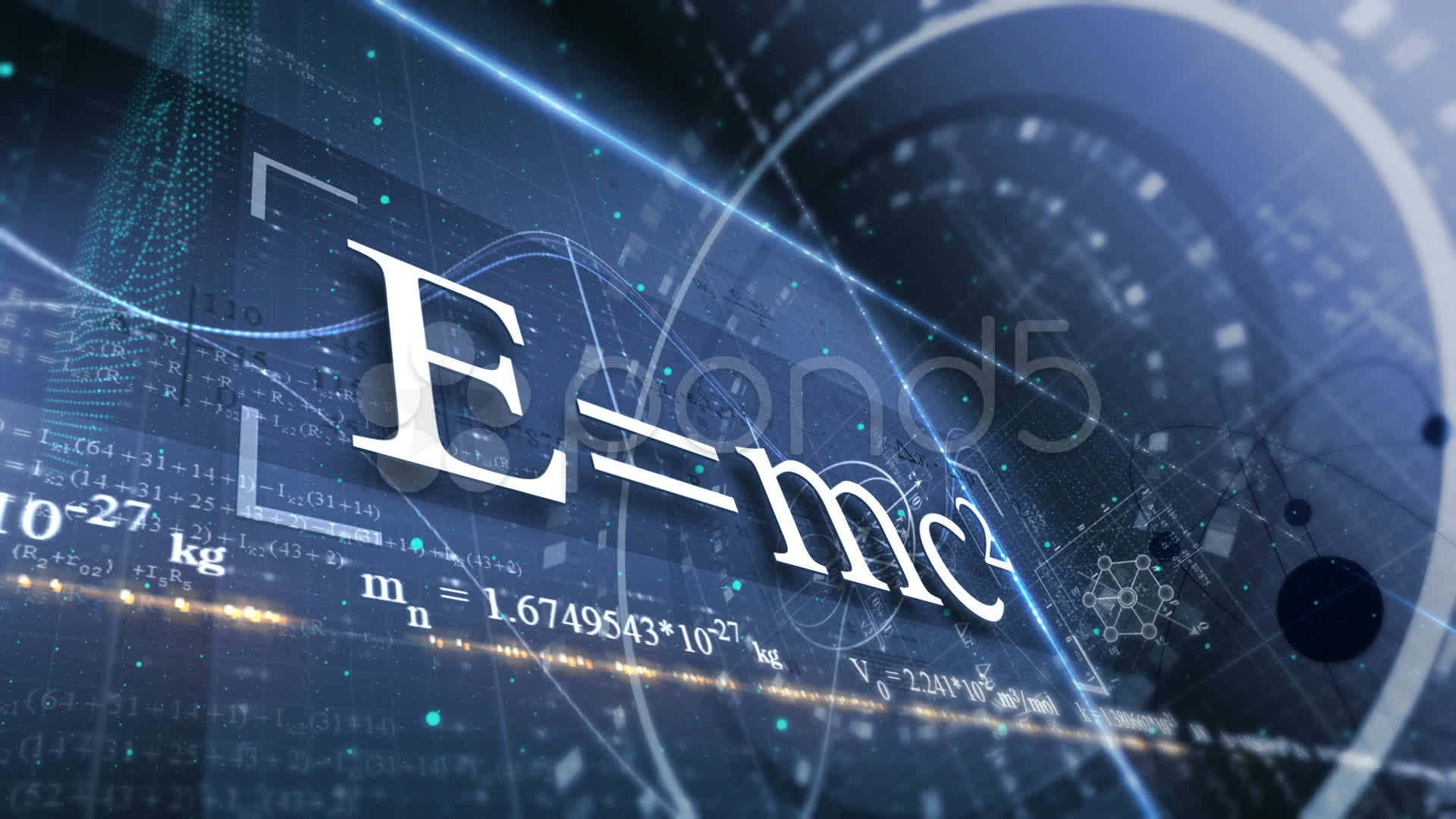 E=mc², white, deep blue, Full HD Desktop Wallpaper