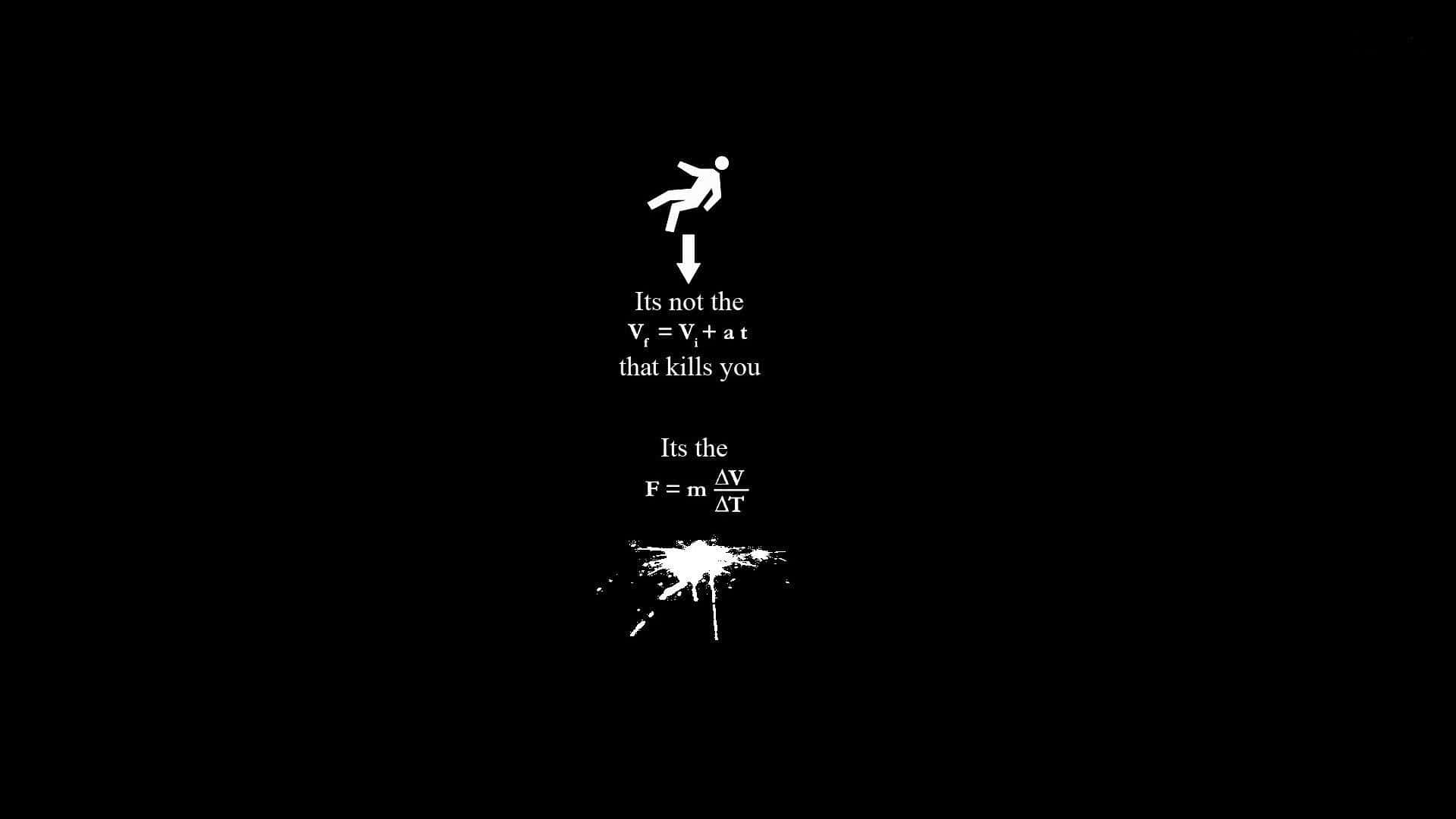 Physics, black background, white text, Full HD Desktop Wallpaper