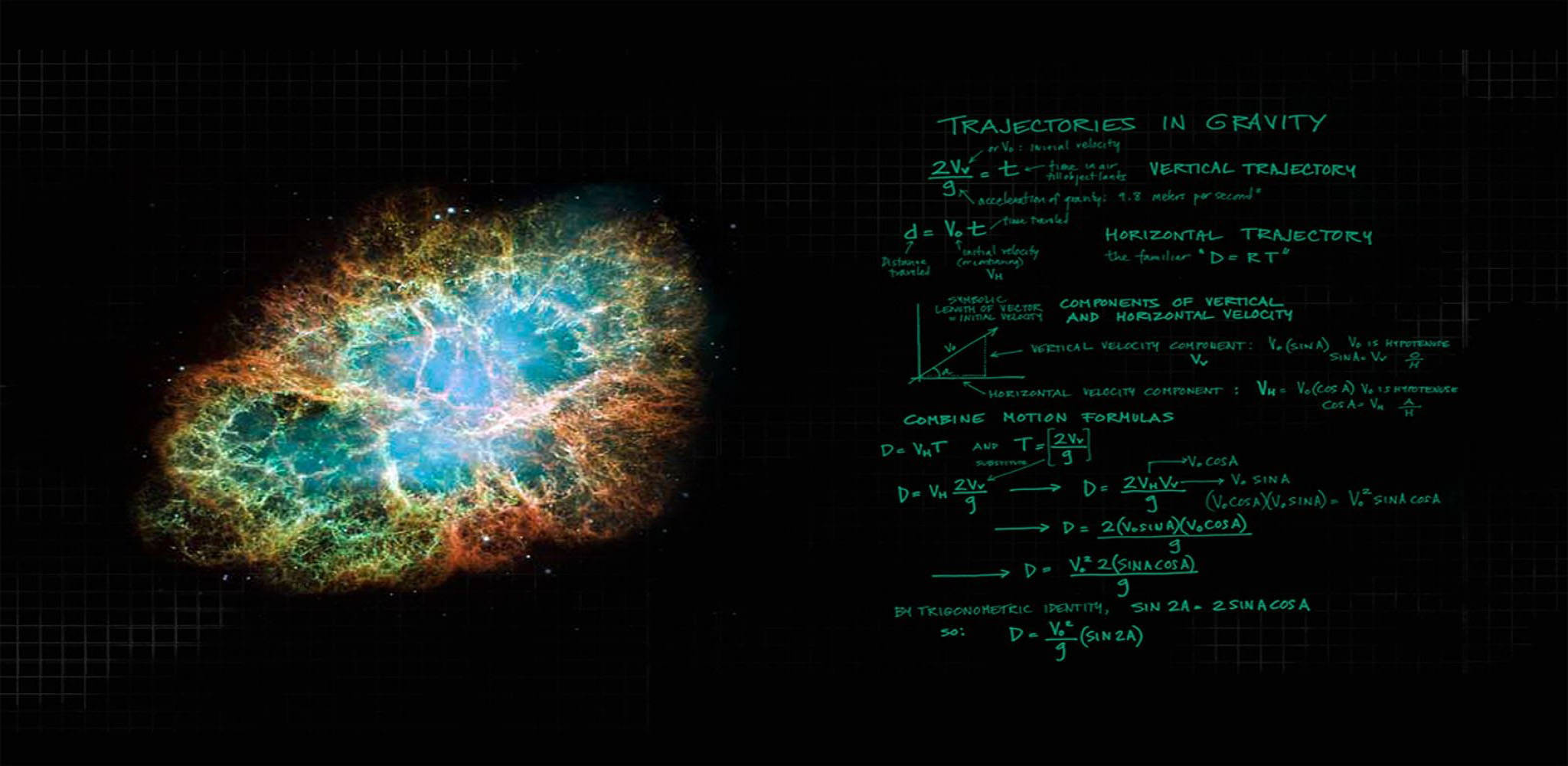 nebula, teal, orange, Full HD Desktop Wallpaper