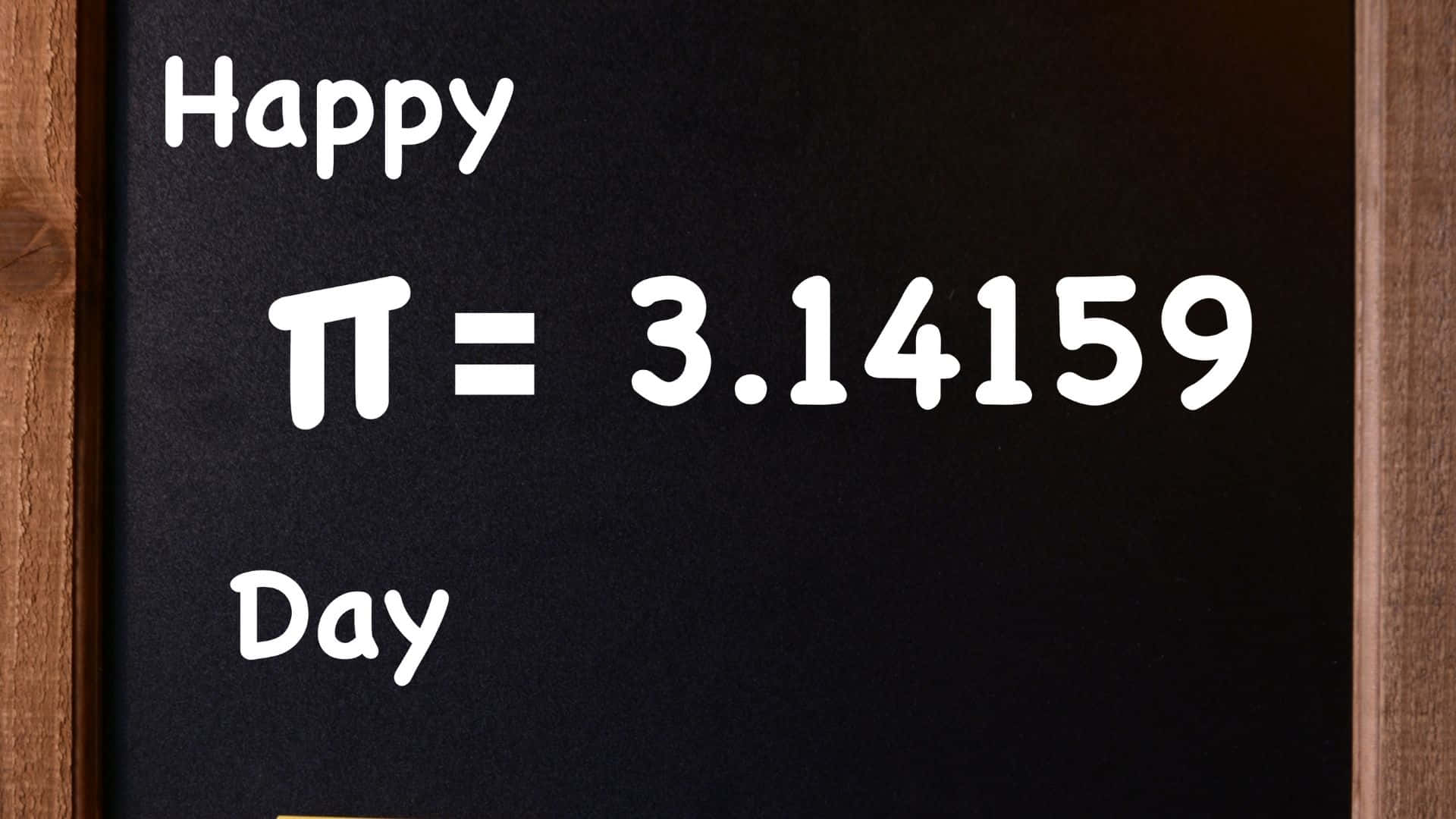 pi day, black chalkboard, wood frame, Full HD Desktop Wallpaper