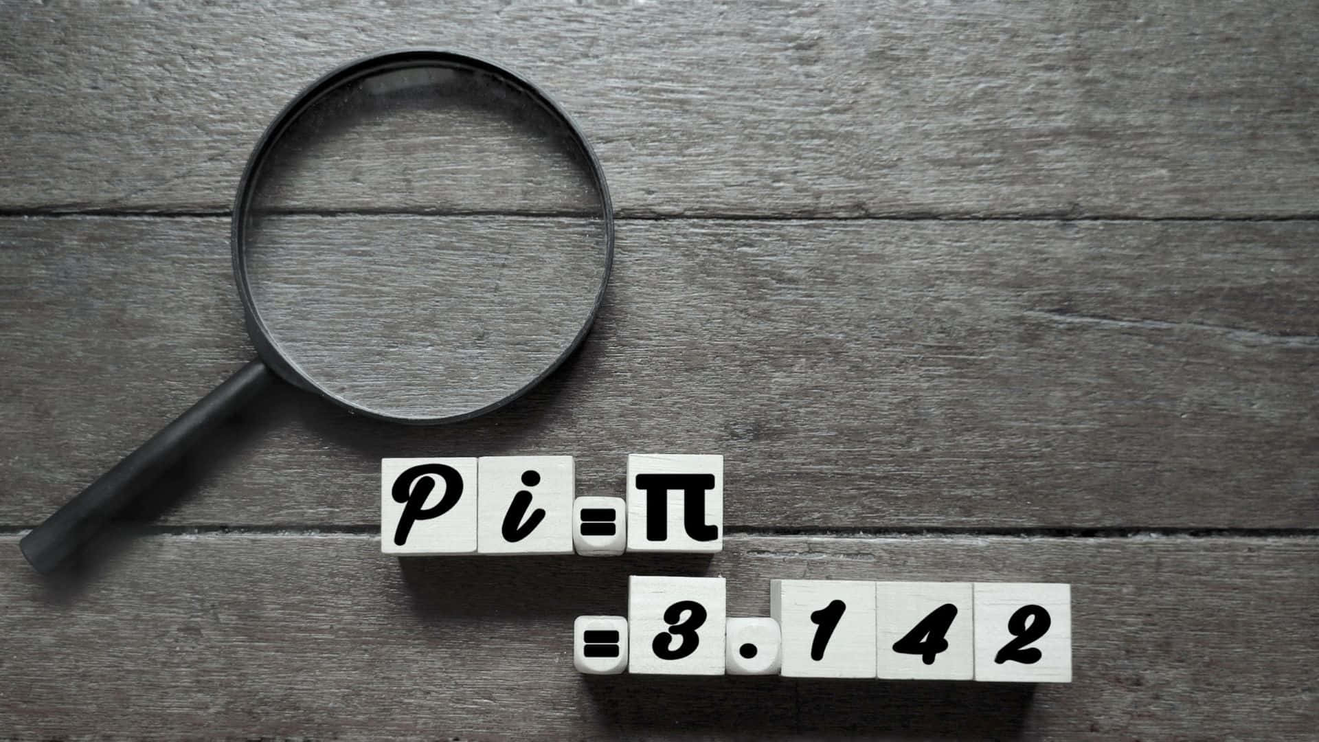 Pi, 3.142, magnifying glass, Full HD Desktop Wallpaper