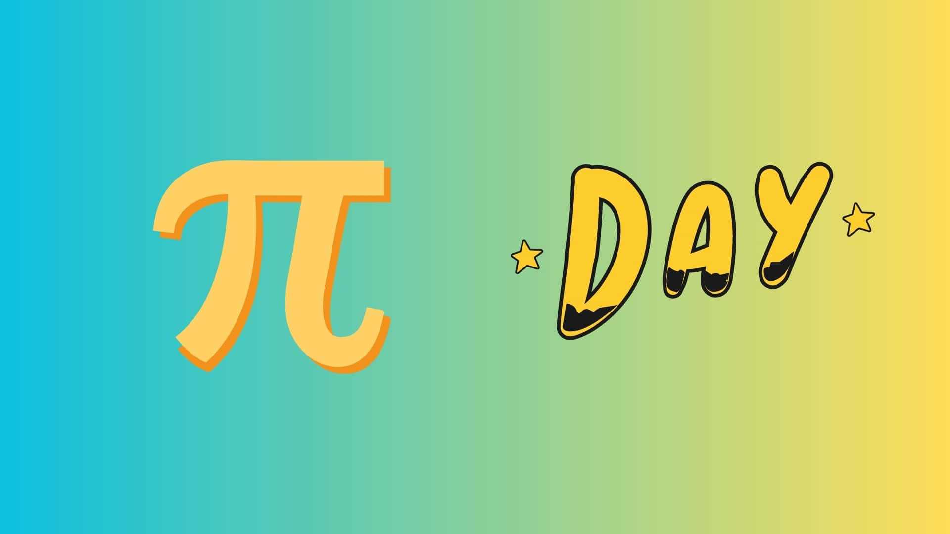 pi day, yellow, blue, Full HD Desktop Wallpaper