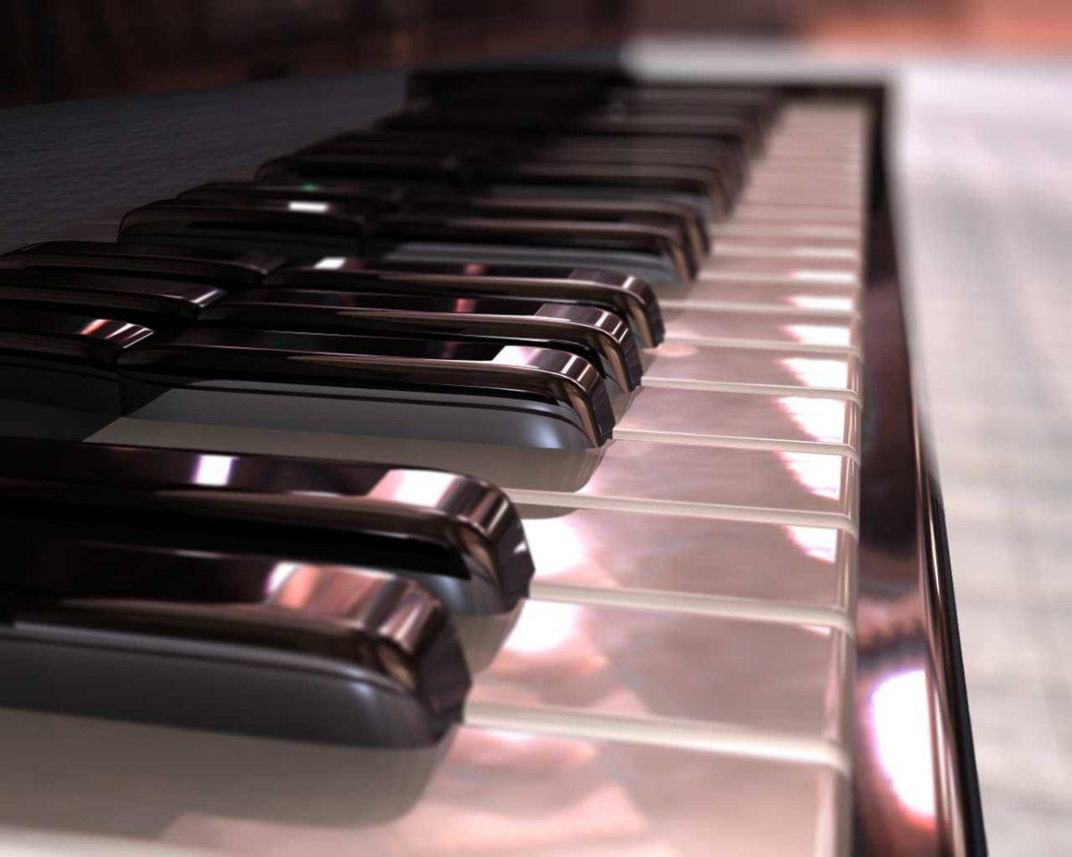 Piano Lustrous Keyboard, glossy piano keys, polished surfaces, SD Desktop Wallpaper