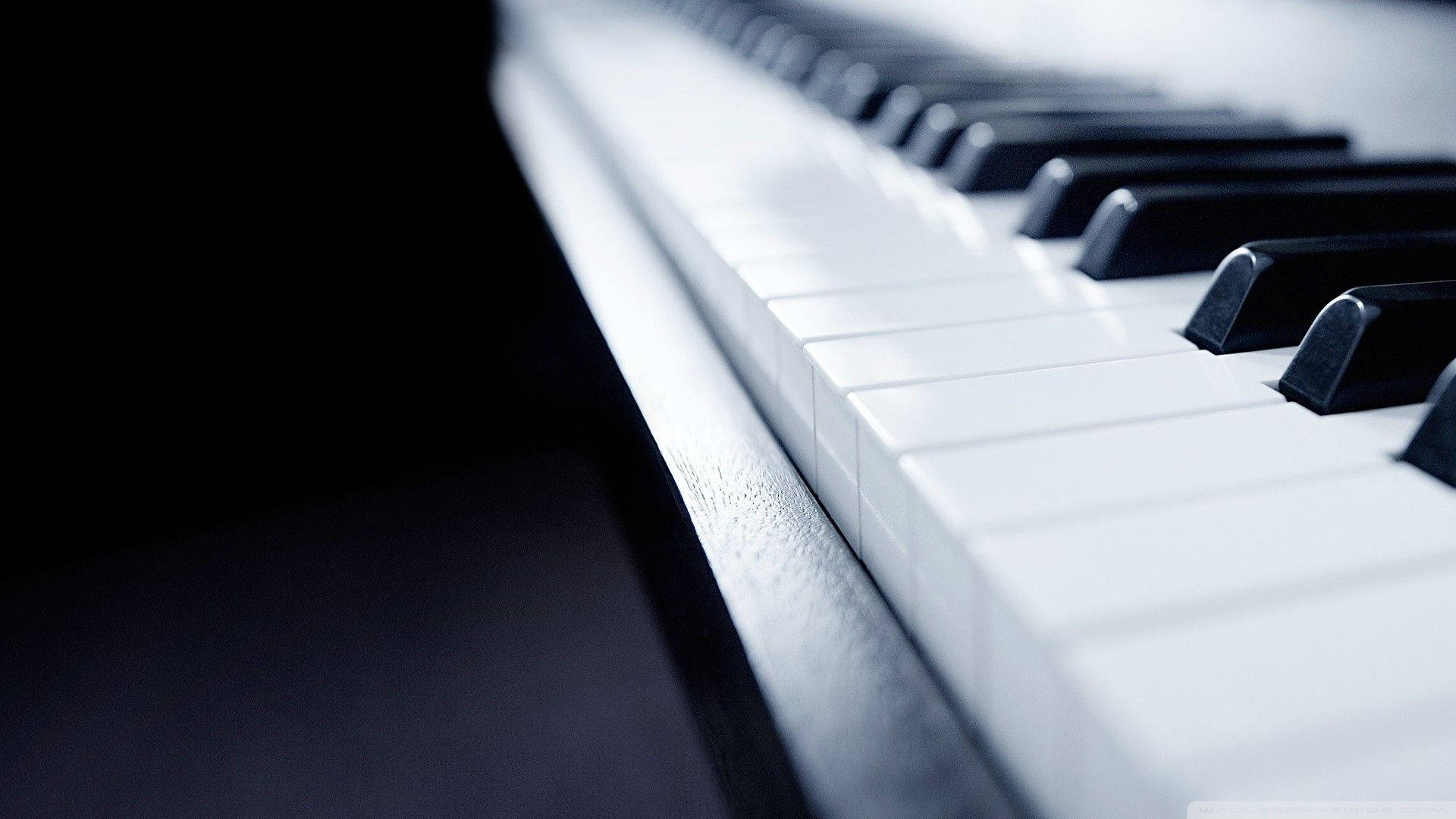 Piano, keyboard, grayscale, Full HD Desktop Wallpaper