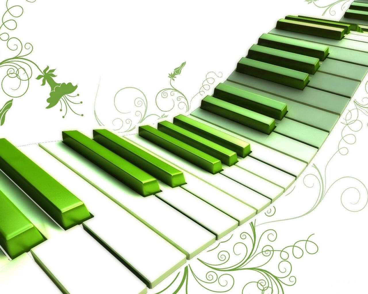 Piano, green, white, HD Desktop Wallpaper