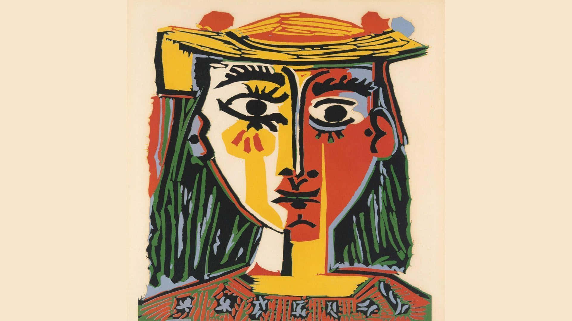 Picasso, abstract female portrait, split face, Full HD Desktop Wallpaper