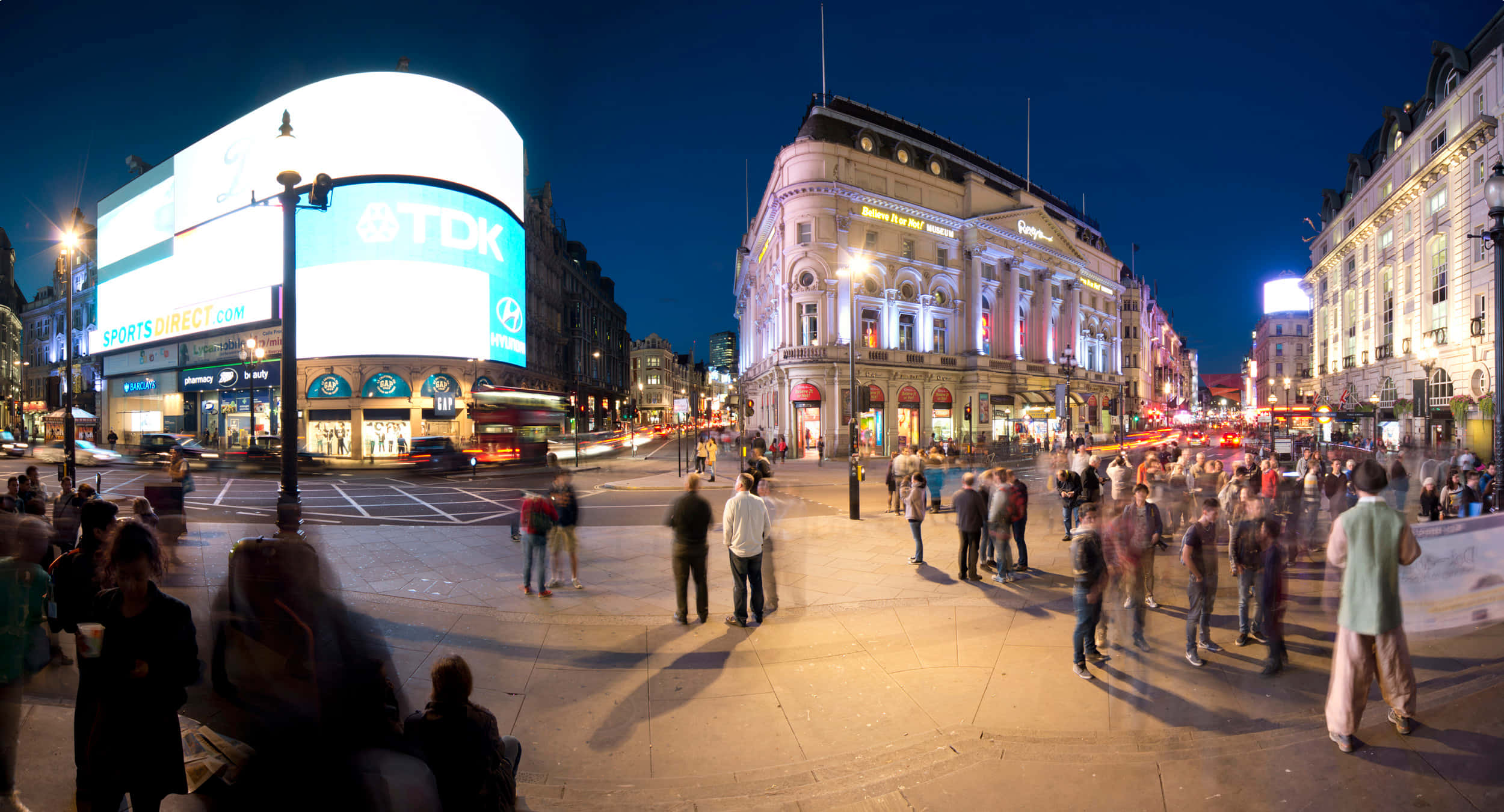 Piccadilly Circus, night, glowing billboards, Full HD Desktop Wallpaper