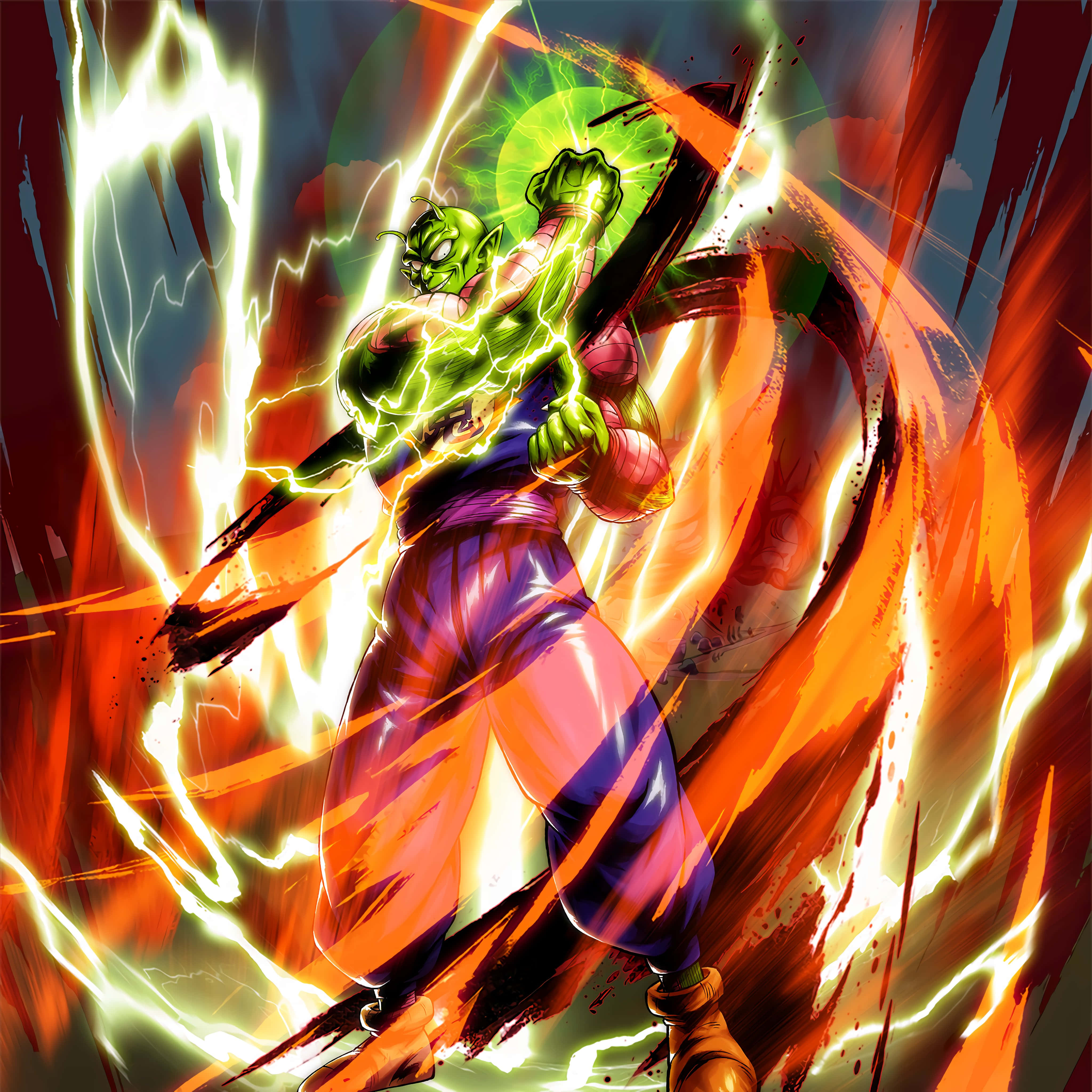 Piccolo, green-skinned warrior, purple pants, 4K Desktop Wallpaper