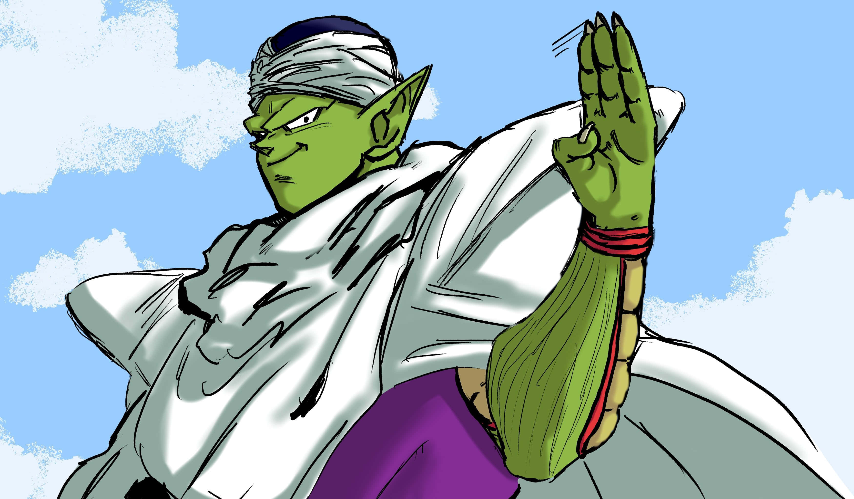 Piccolo, green-skinned, anime warrior, 2K Desktop Wallpaper