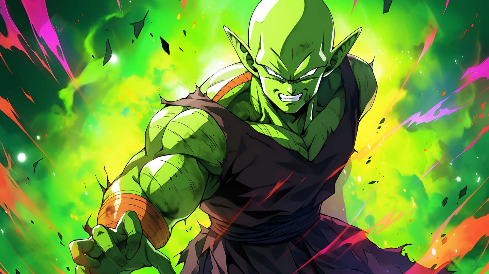 Piccolo, green-skinned, pointed ears, Full HD Desktop Wallpaper