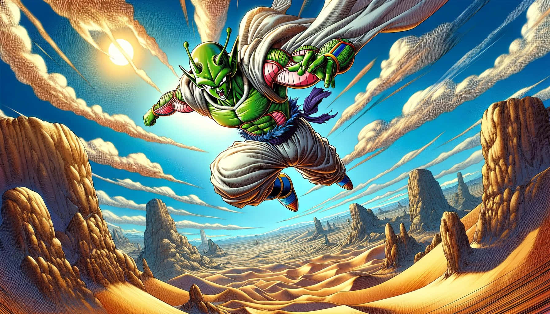 Piccolo, desert canyon, bright sun, HD Desktop Wallpaper