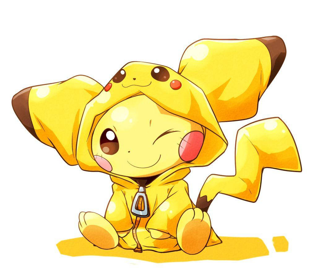 Pichu, yellow hoodie, chibi Pikachu, SD Desktop Wallpaper