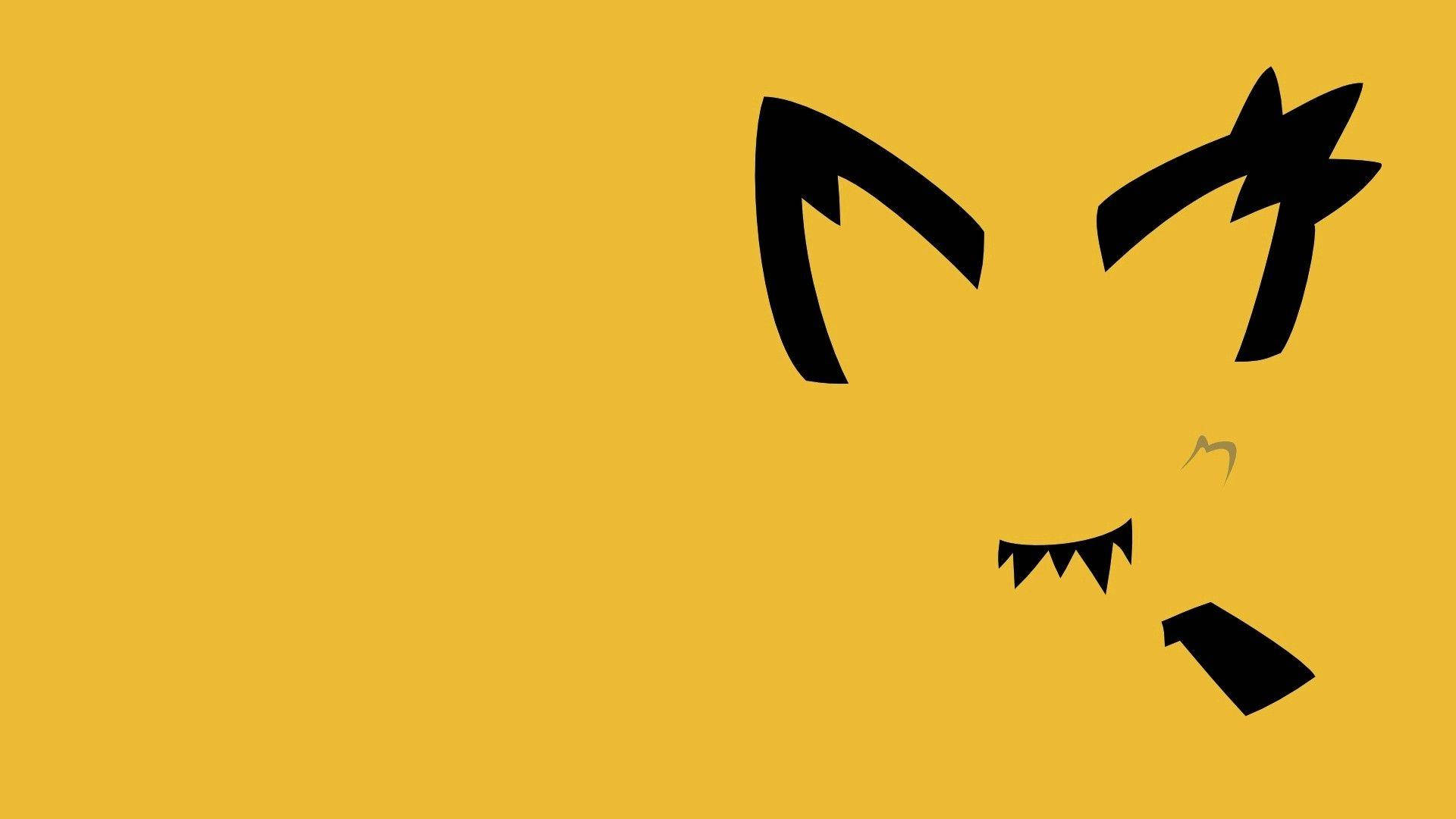 Pichu, black, abstract face, Full HD Desktop Wallpaper