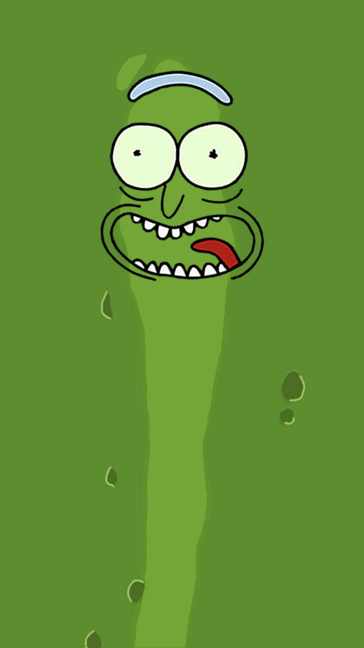 Pickle Rick, cartoon pickle character, wide eyes, HD Phone Wallpaper