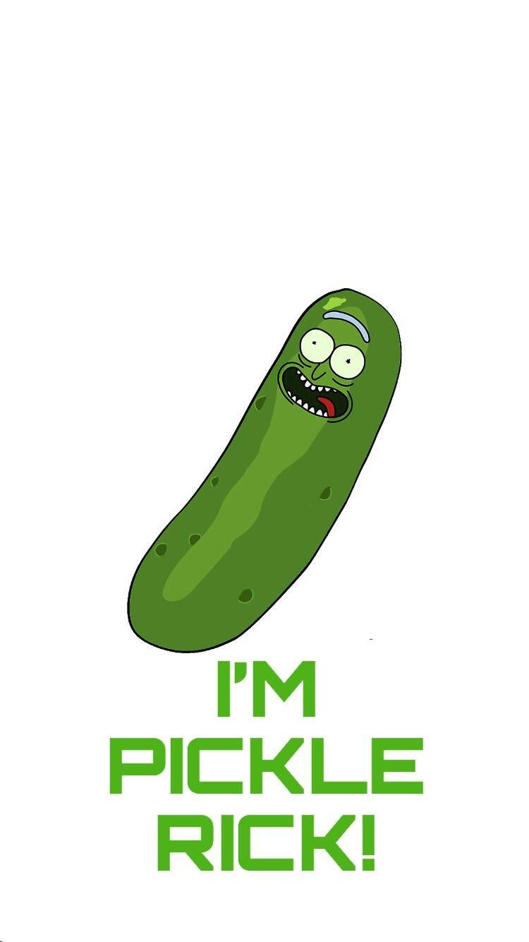 I'm Pickle Rick, cartoon pickle, wide eyes, HD Phone Wallpaper