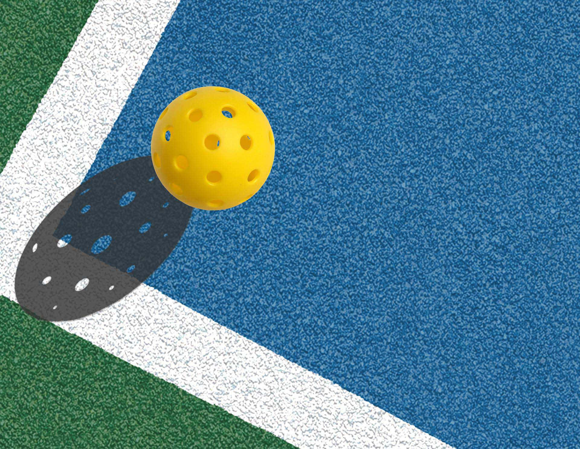 pickleball, blue and green court, crisp white lines, Full HD Desktop Wallpaper
