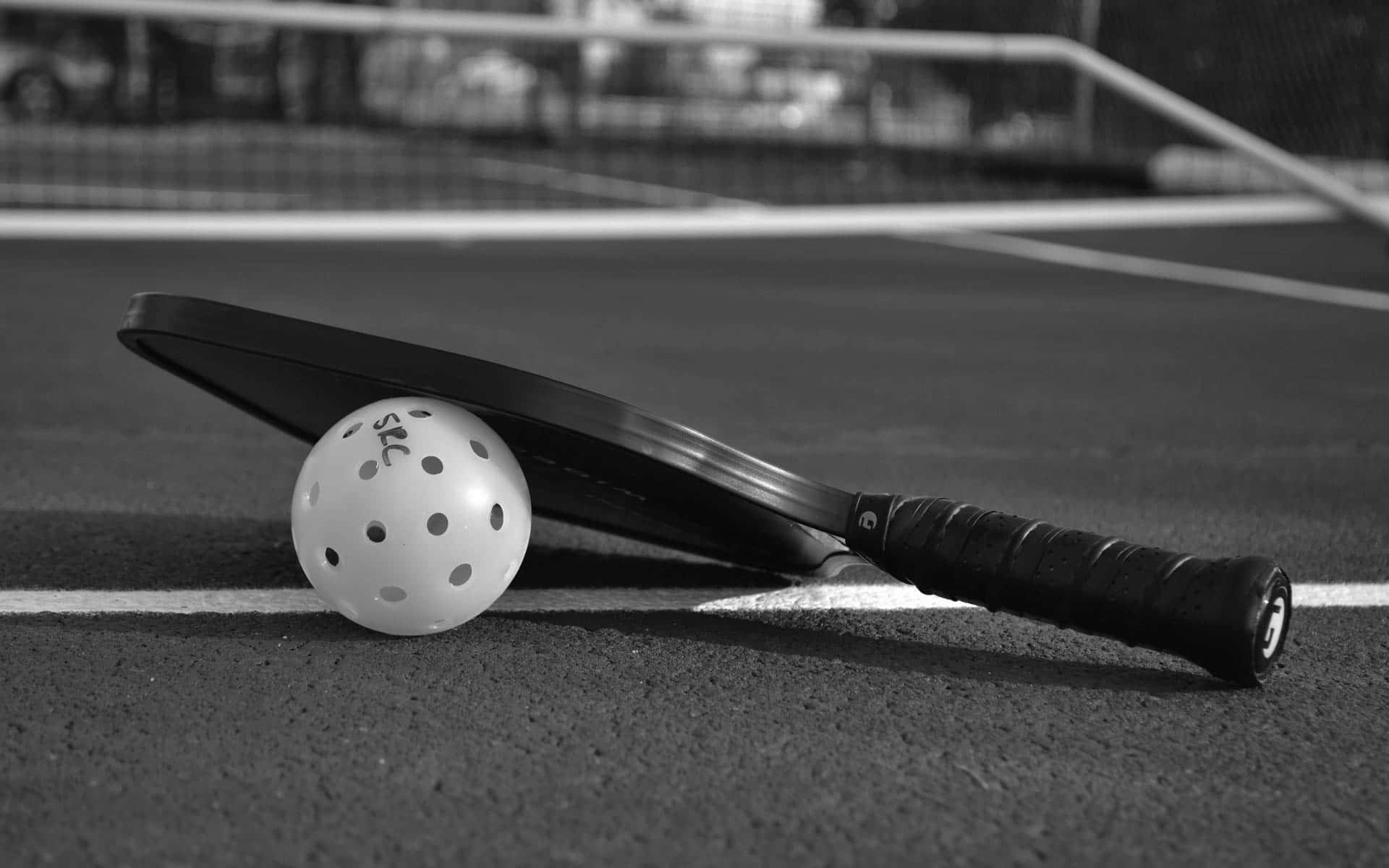 pickleball paddle, pickleball ball, court, Full HD Desktop Wallpaper