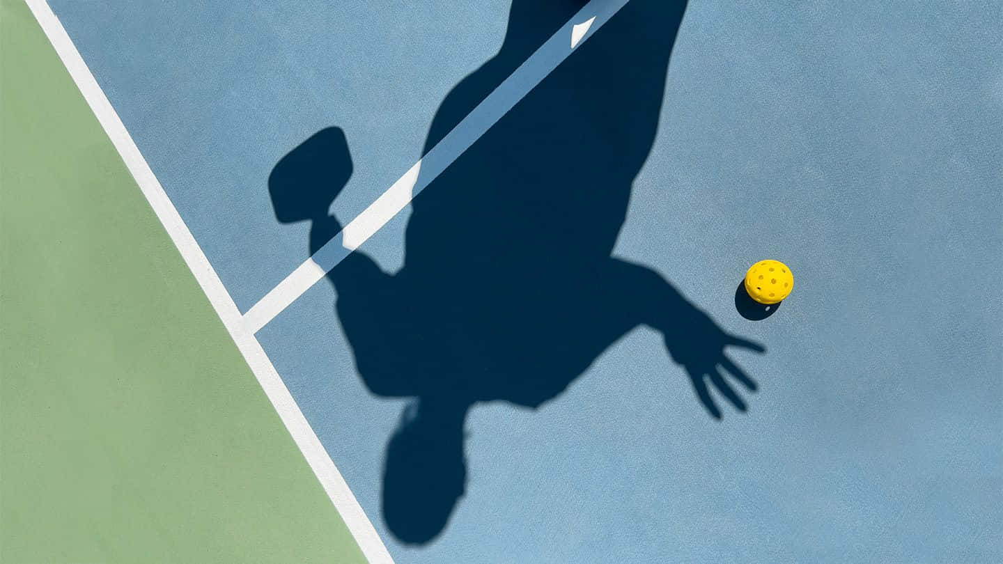 pickleball, blue and green court, yellow ball, HD Desktop Wallpaper
