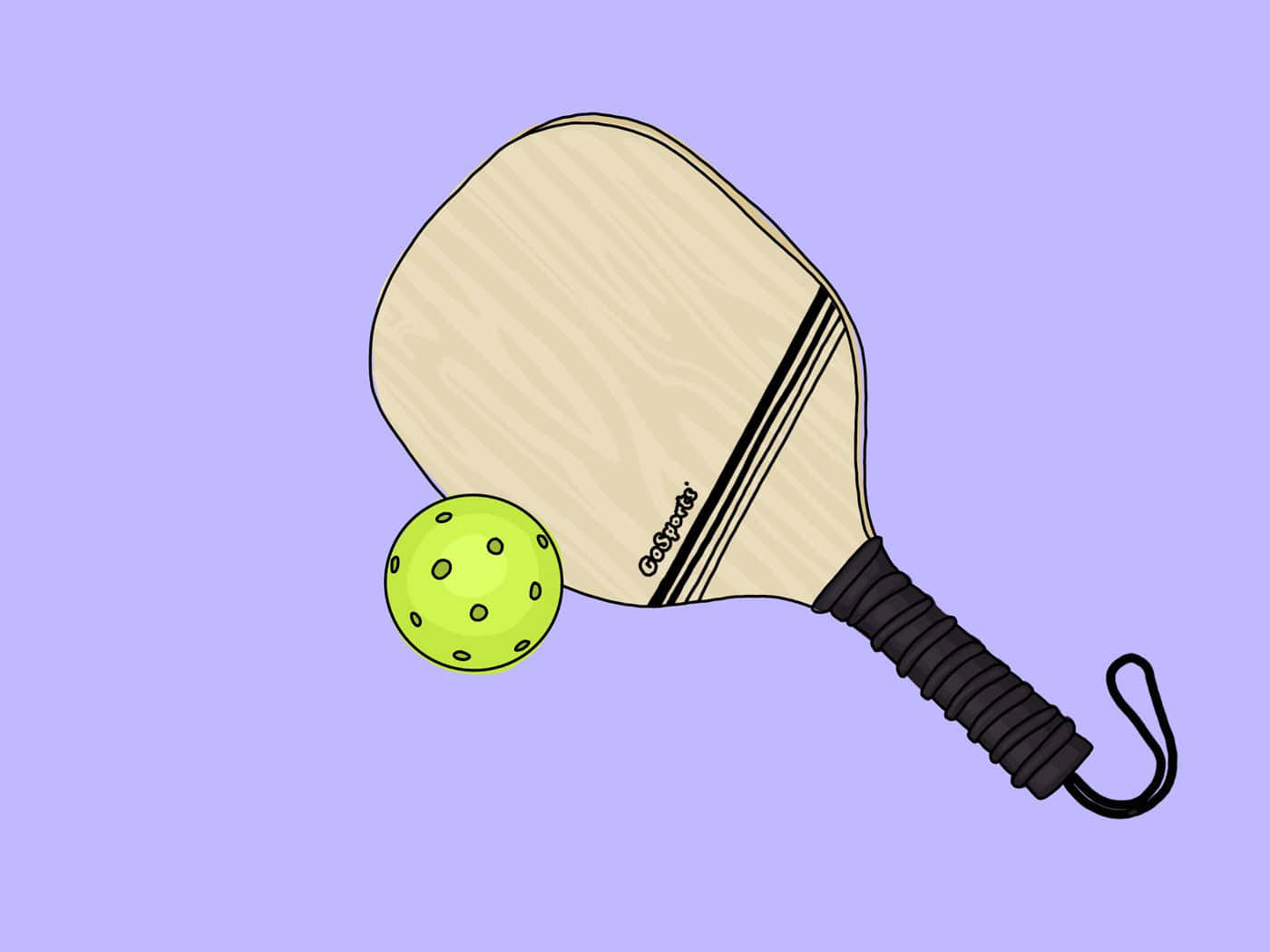 pickleball paddle, black grip, lavender background, HD Desktop Wallpaper