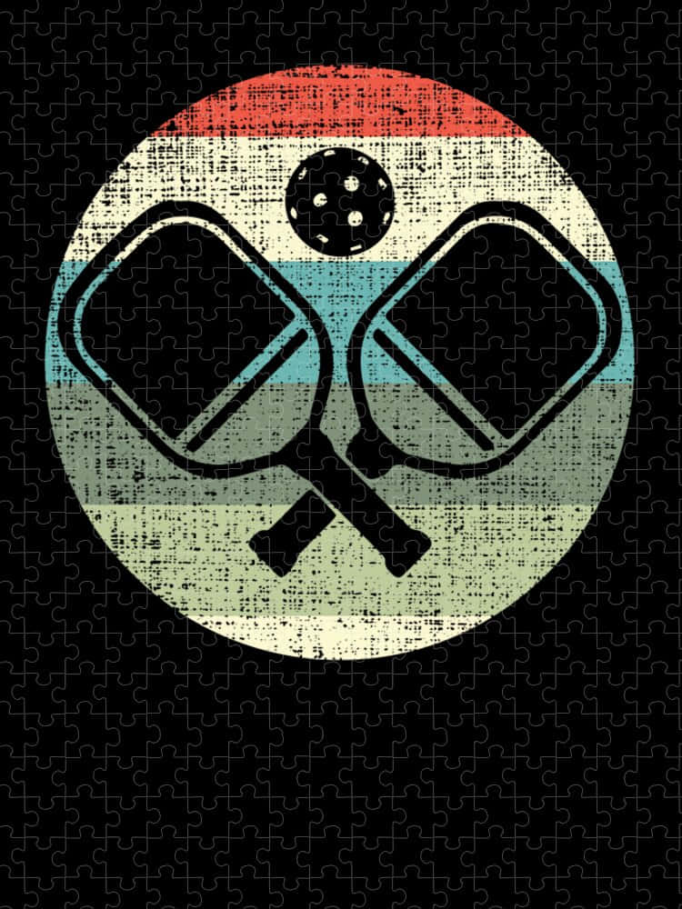 pickleball paddles, pickleball ball, circular emblem, SD Phone Wallpaper
