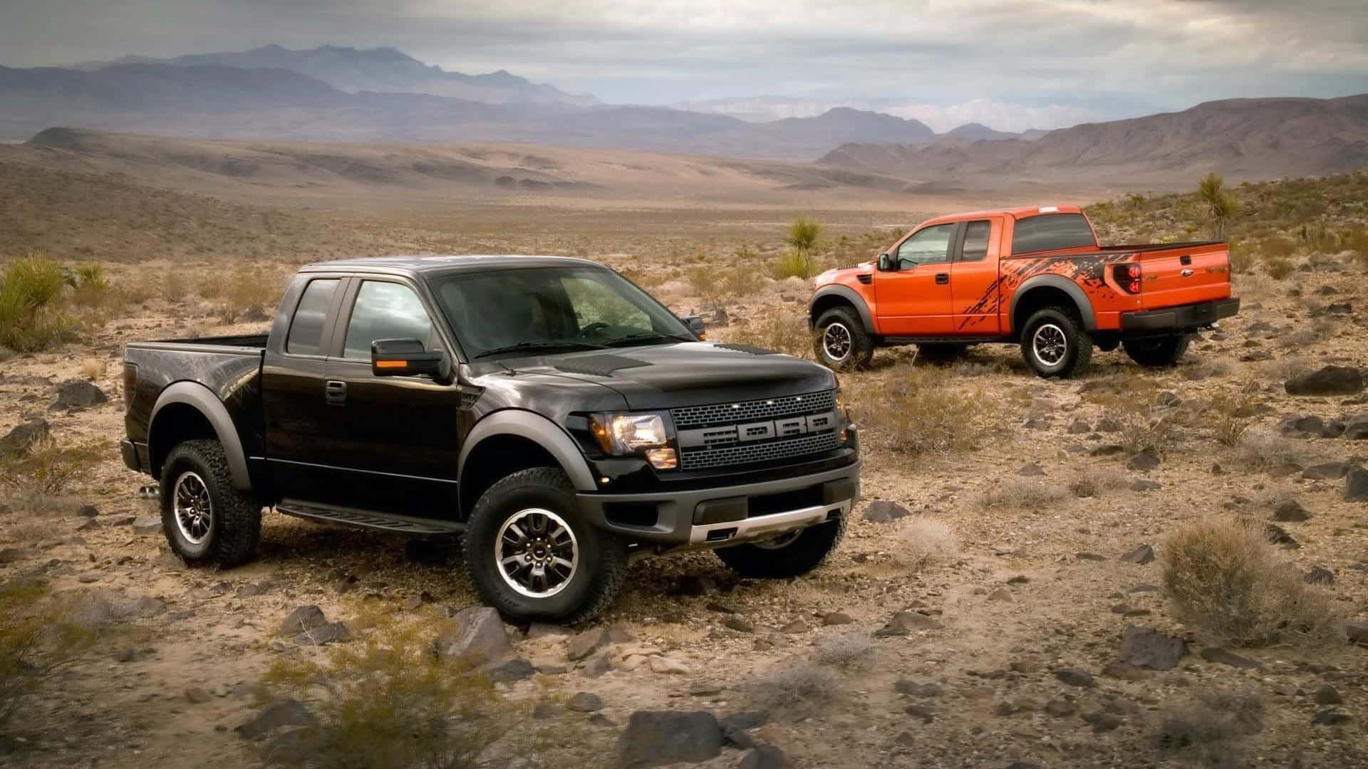 2010 Ford F-150 SVT Raptor, black, orange, Full HD Desktop Wallpaper
