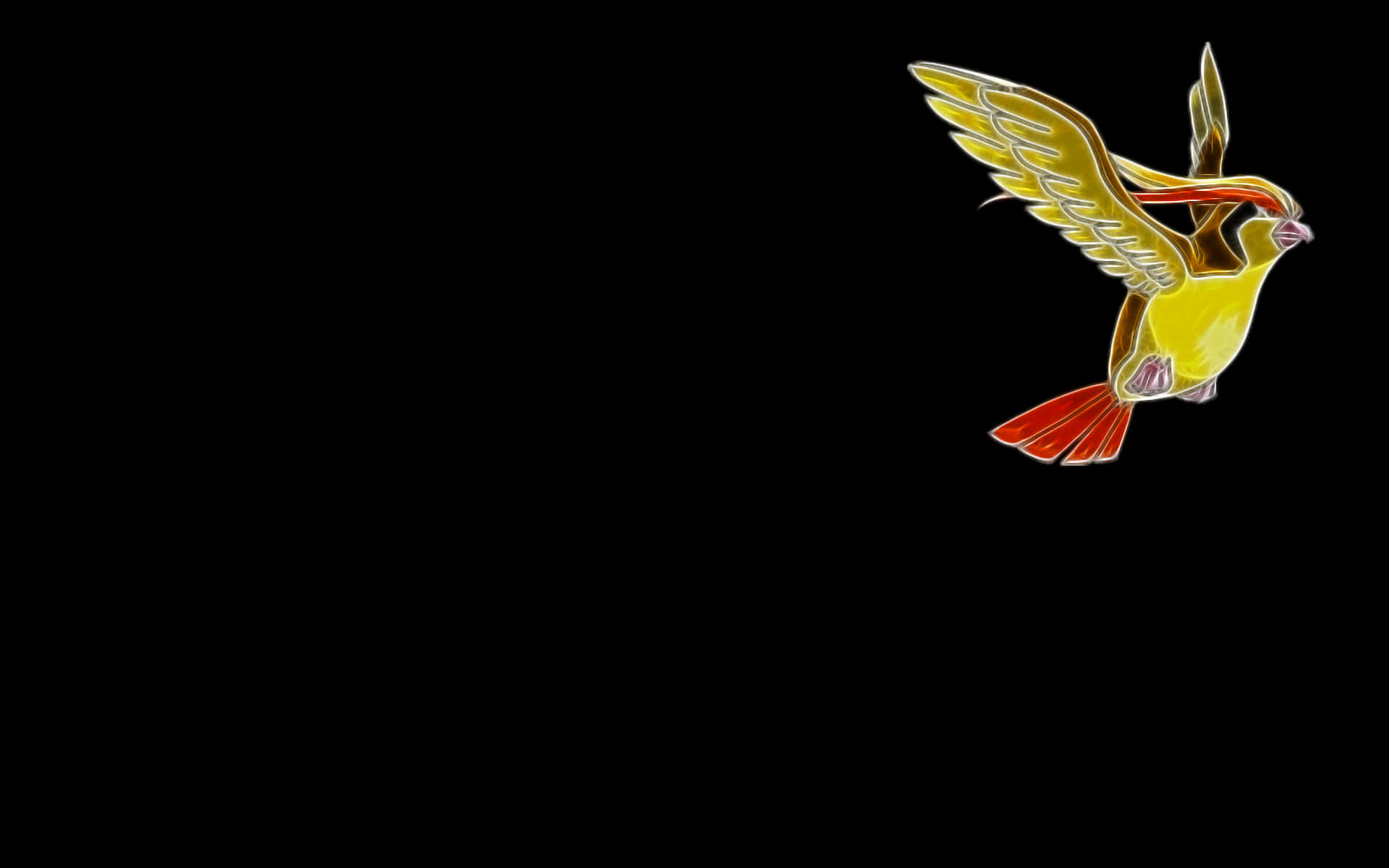 Pidgeotto, vibrant yellow, red accents, Full HD Desktop Wallpaper