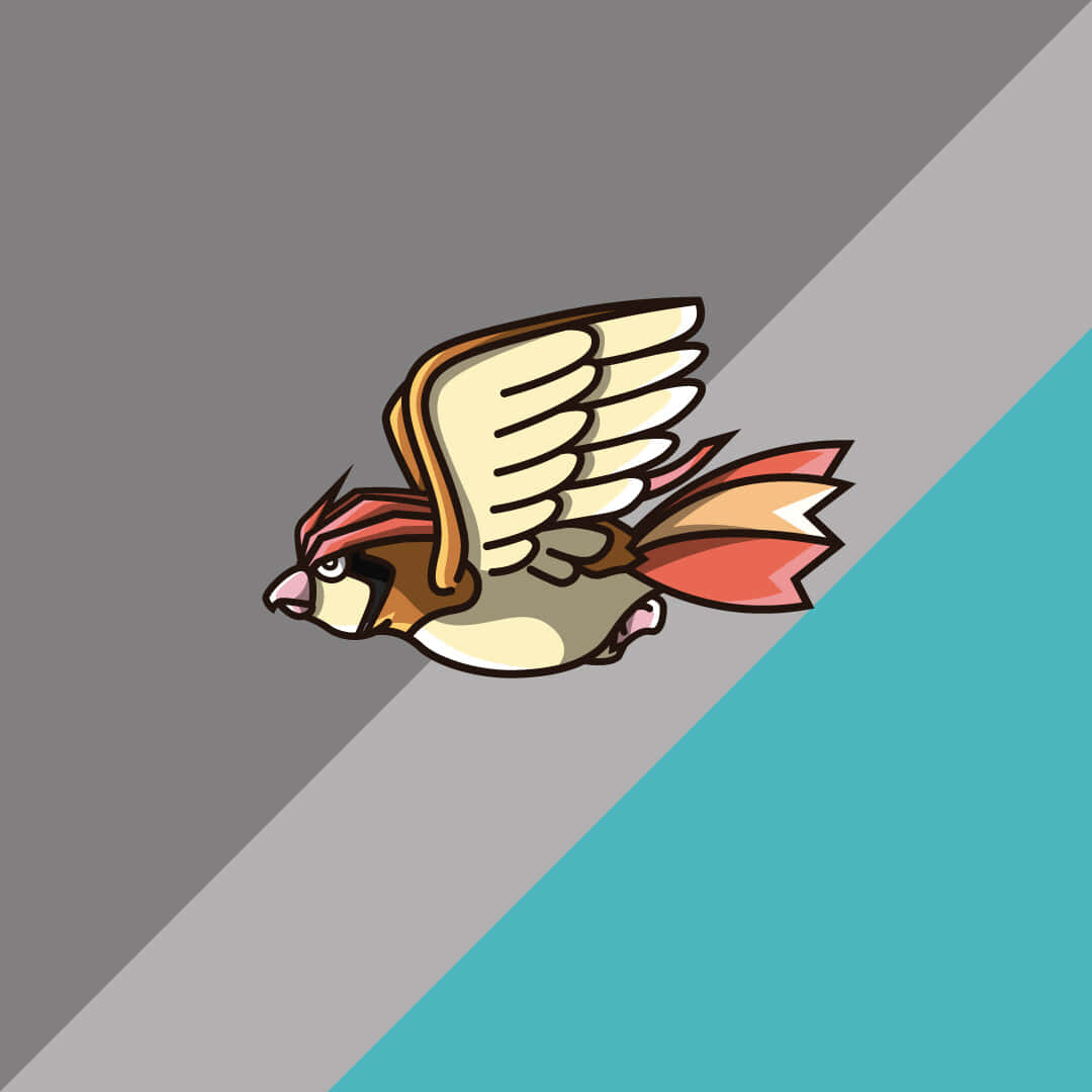 Pidgeotto, cream wings, red tail, SD Desktop Wallpaper