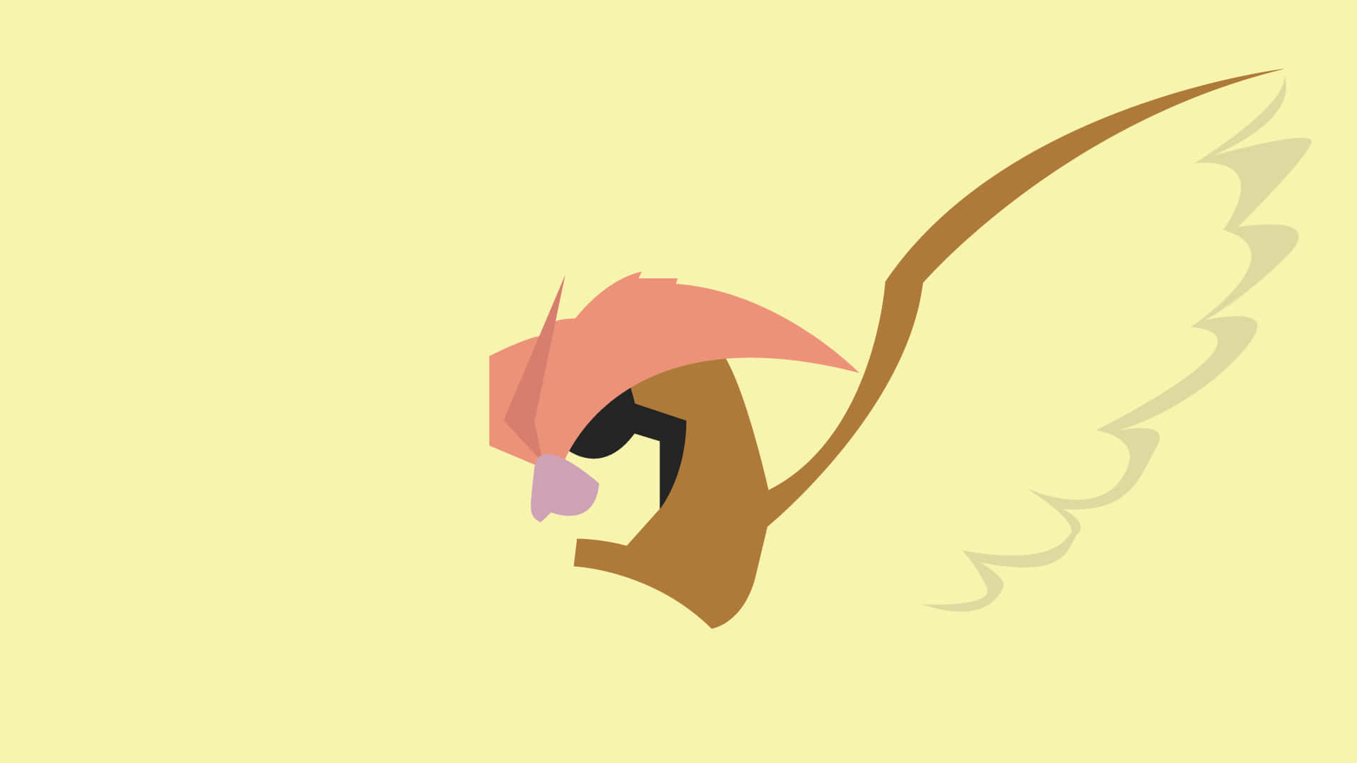 Pidgeotto, pink head, brown body, Full HD Desktop Wallpaper