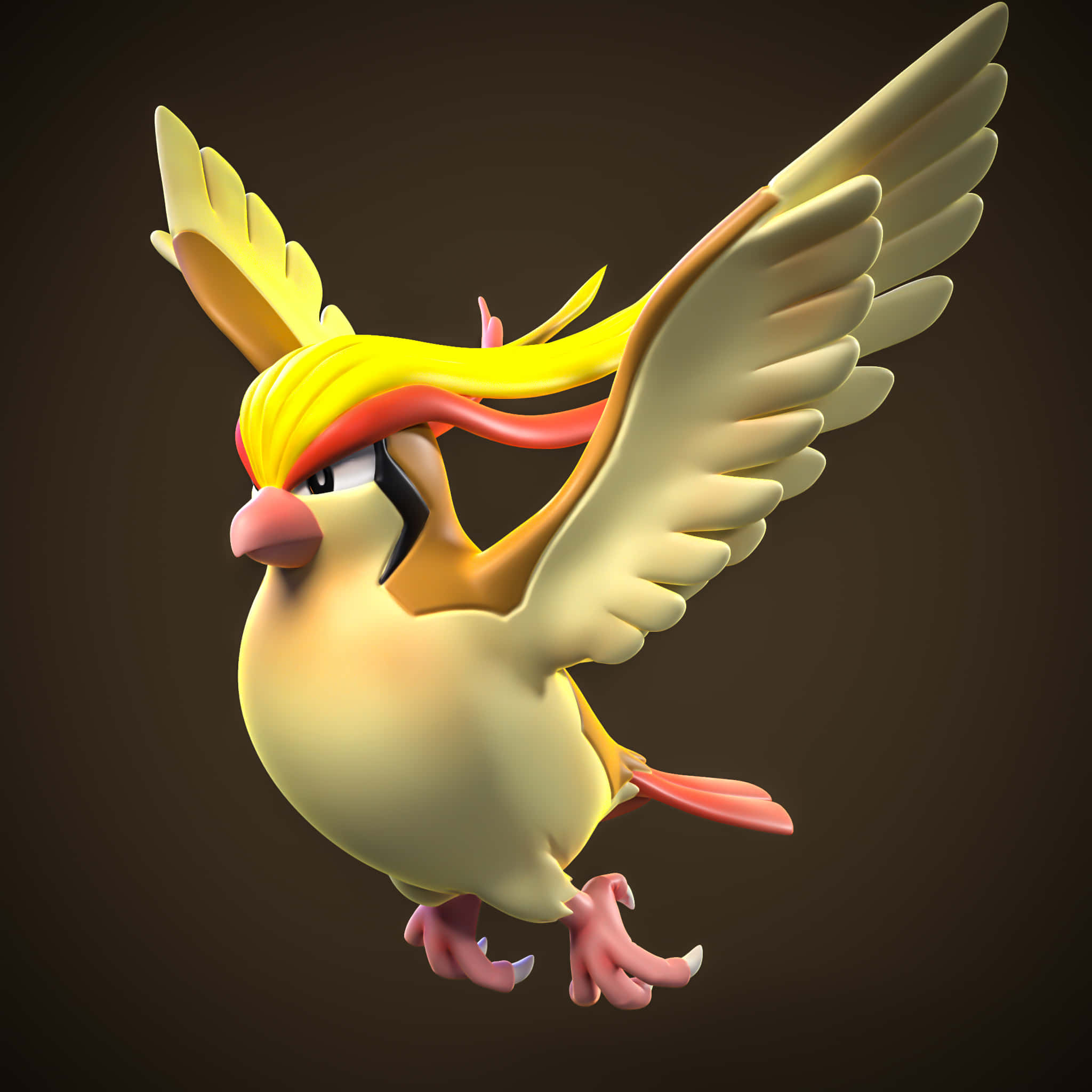 Pidgeotto, 3D art, yellow wings, Full HD Desktop Wallpaper